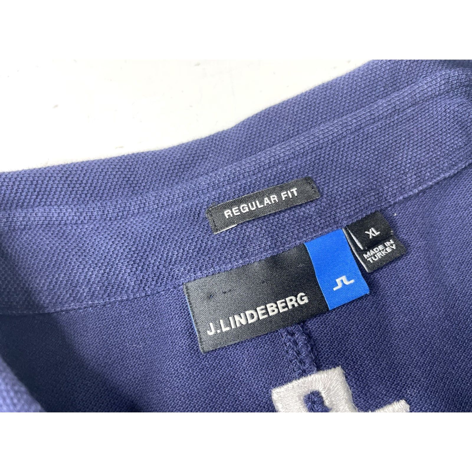 J.Lindeberg J.Lindeberg Polo Shirt Mens XL Navy Blue Rubi Tour Pique Golf Logo Shirt Men Blue Cotton Short Sleeve Size US XL / EU 56 / 4 - 3 Thumbnail