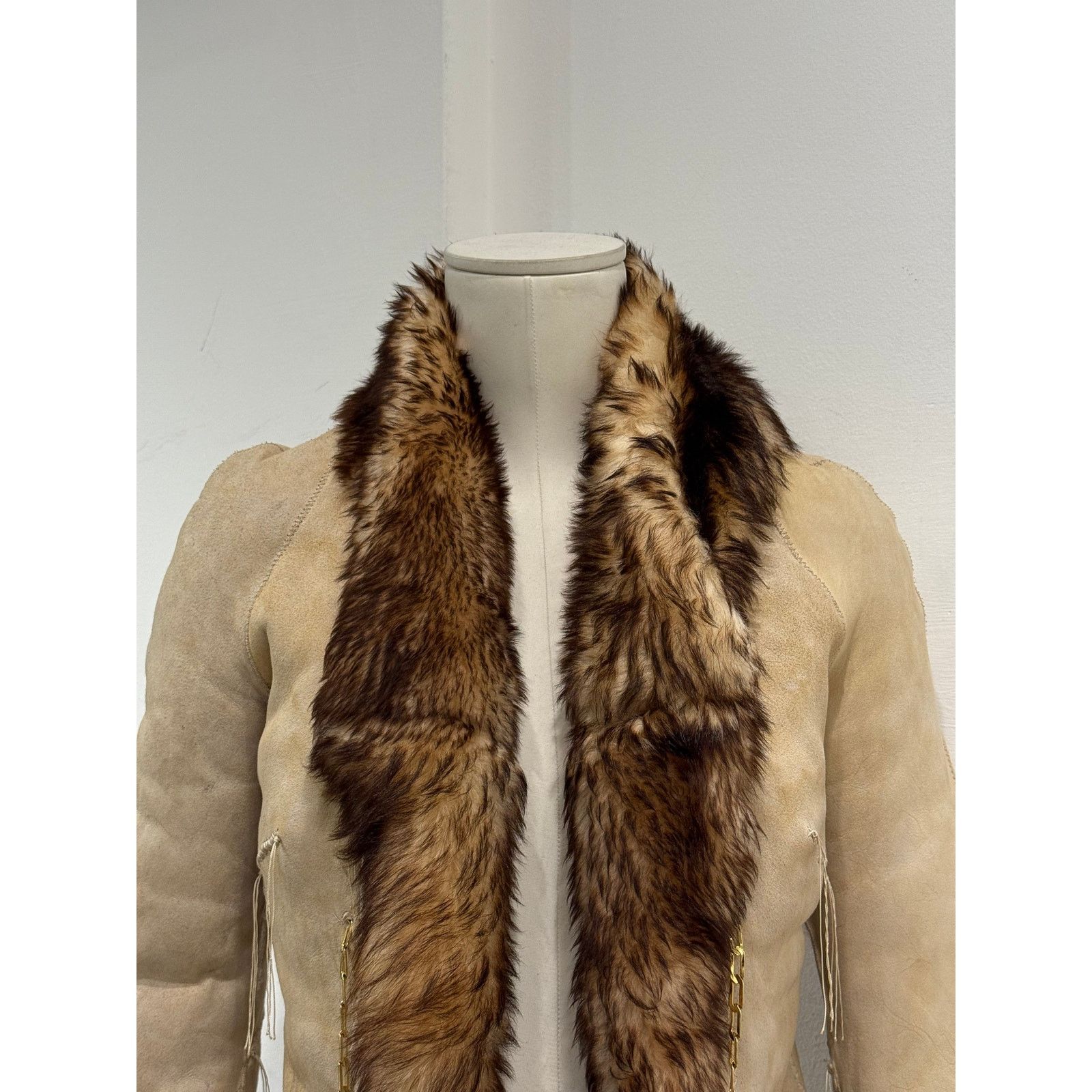 Roberto Cavalli 2000s Roberto Cavalli Shearling leather jacket with chains Size M / US 6-8 / IT 42-44 - 8 Thumbnail