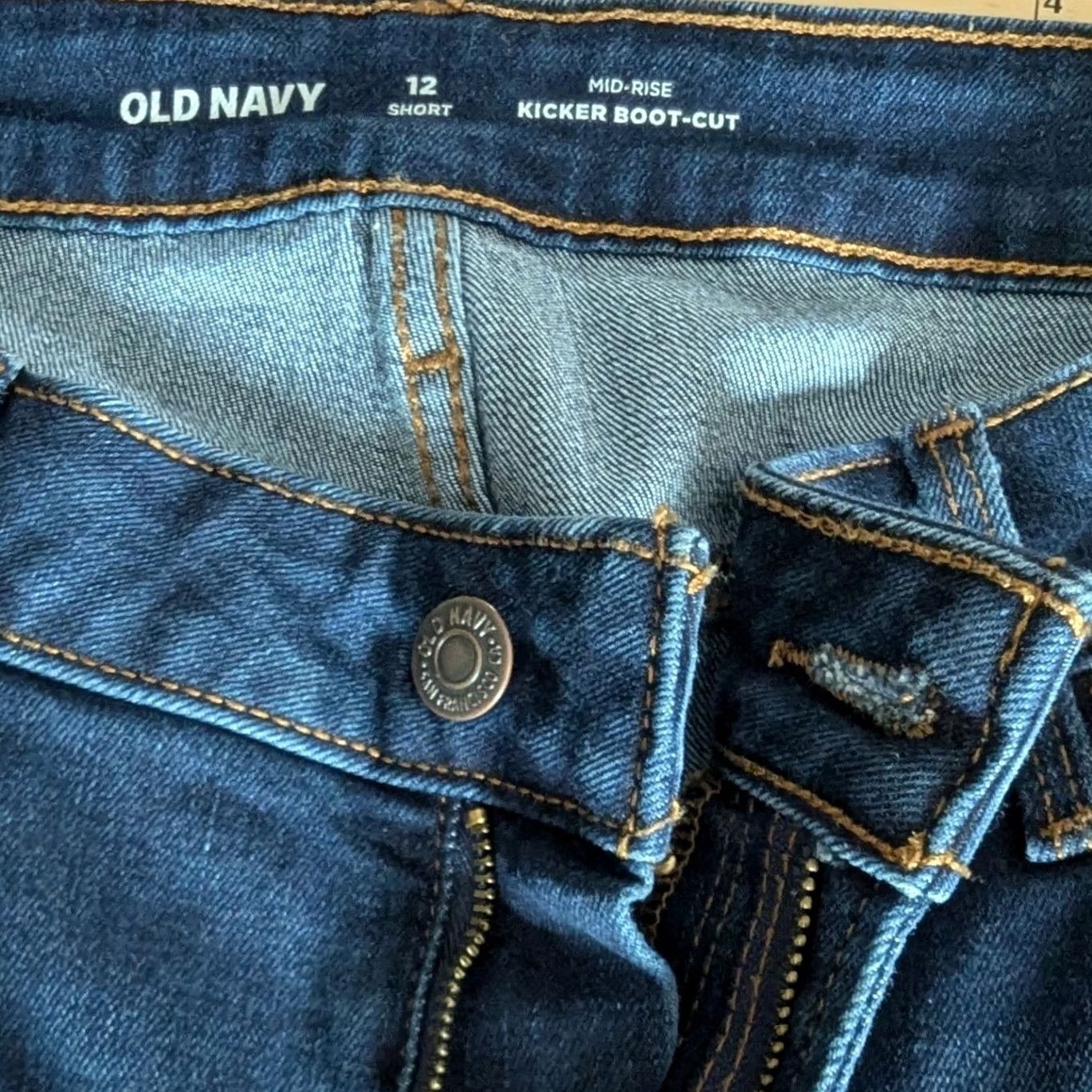 Old Navy Old Navy Kicker Boot-Cut Jeans Womens 12 Tall Mid-Rise Dark Wash Denim Indigo Boots-cut? Size 34" / US 12 / IT 48 - 5 Thumbnail