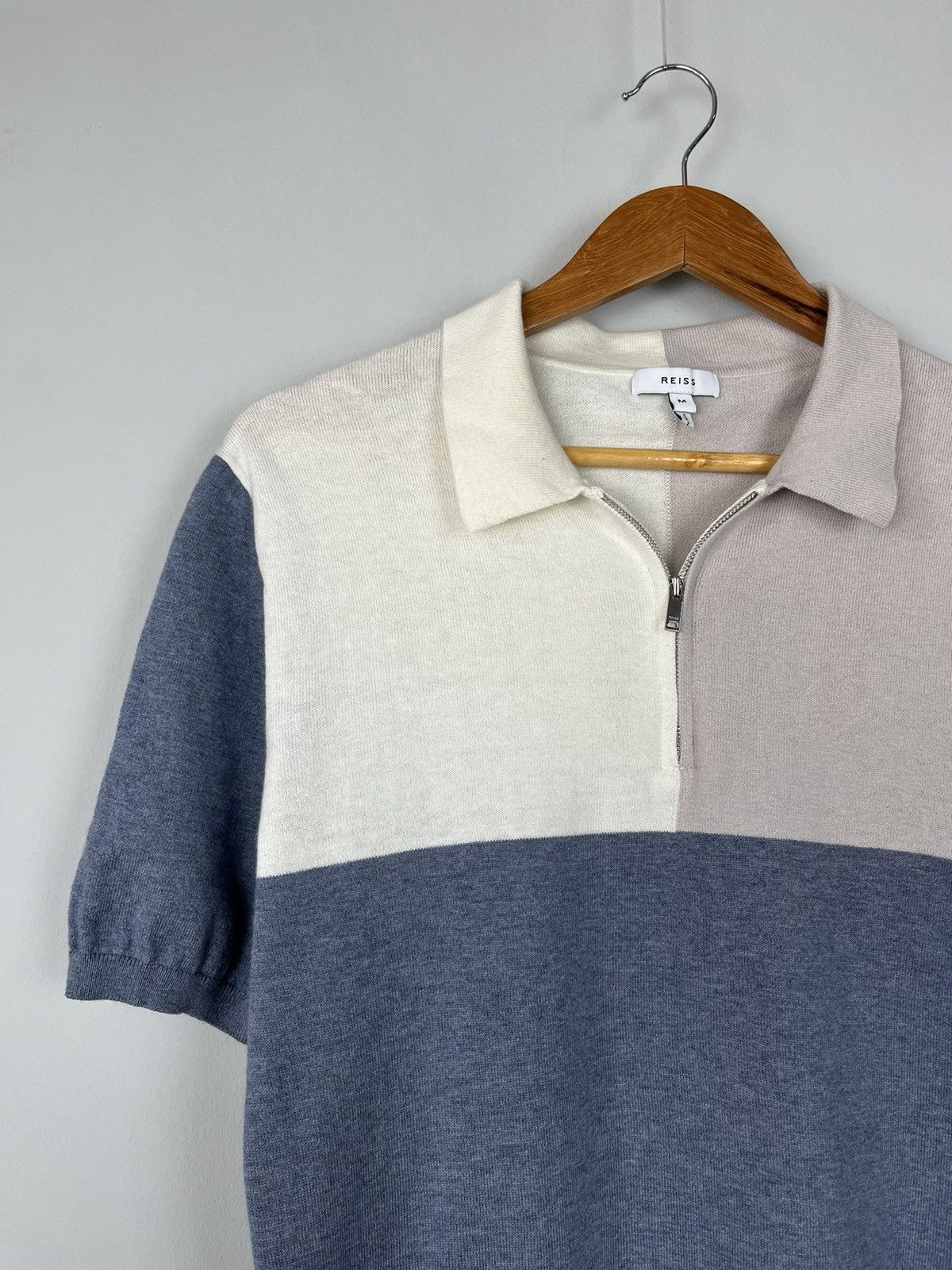 Reiss REISS Port Luxury 1/4 Zip Wool & Cotton Polo Size US M / EU 48-50 / 2 - 5 Thumbnail
