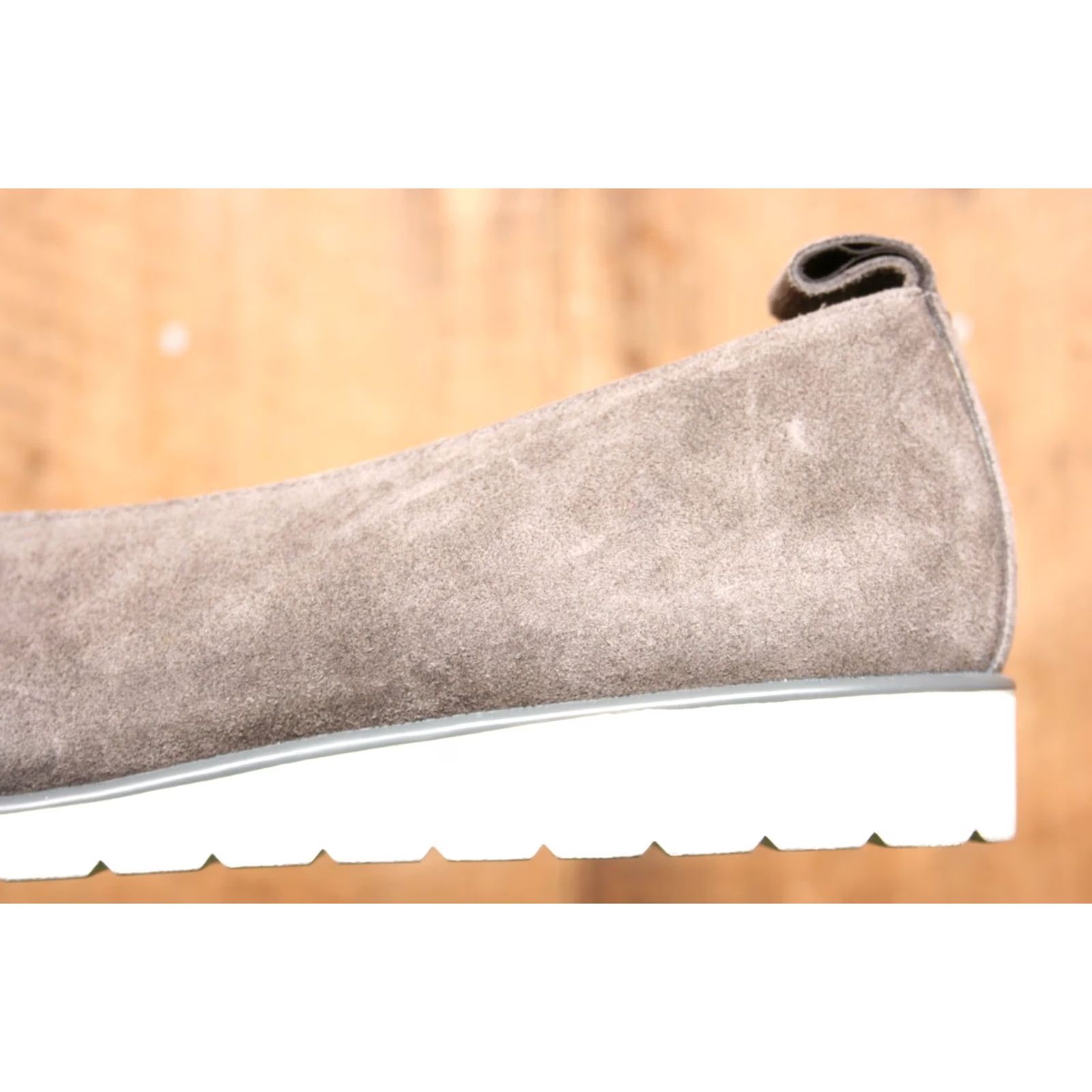 Eileen Fisher EILEEN FISHER Humor Graphite Sport Suede Mini Wedge Loafers Sz. 10 Women Leather Lining Gray Slip On Vintage Mens? Size US 10 / IT 40 - 7 Thumbnail