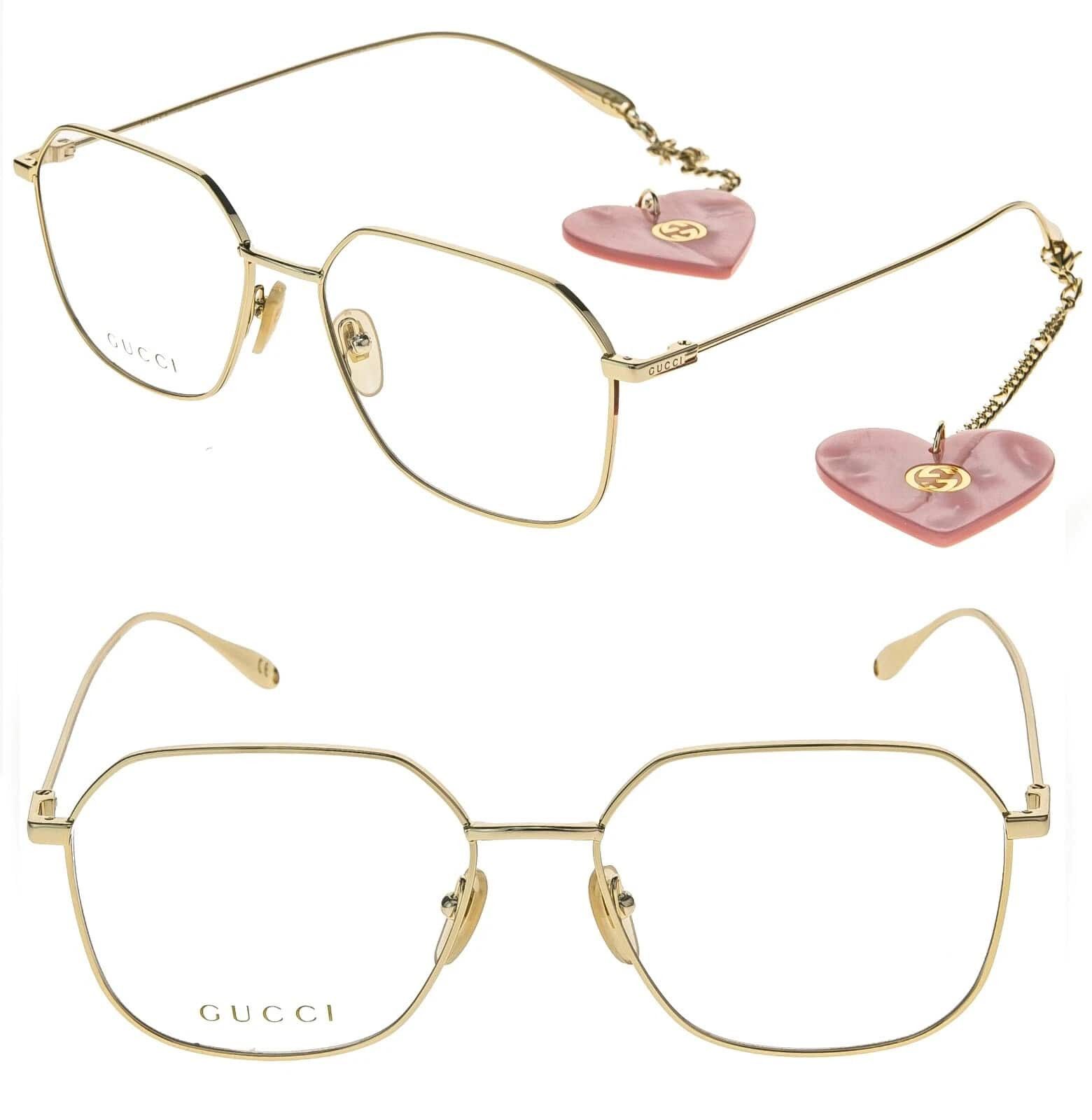 GUCCI GG1032O 1032 Gold Chain Pink Pearl Heart Pendant 001