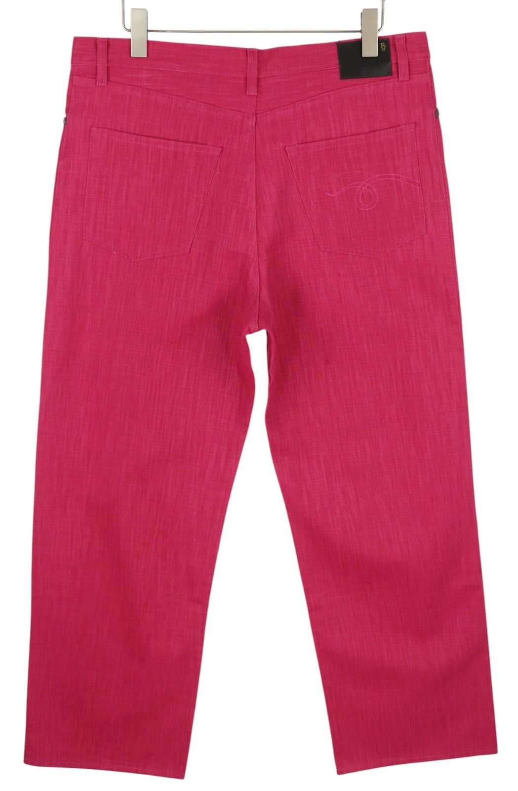R13 DAMON PLEATED 27 Vivid Pink Wide Leg Zip Denim 86224 Size 27" / US 4 / IT 40 - 4 Thumbnail