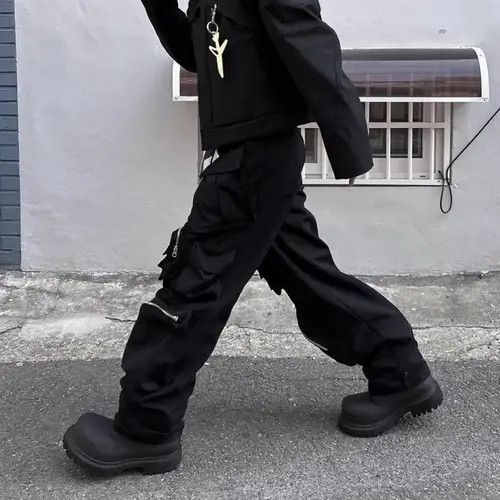 VIBE Wide Cargo Pants High Street with Poker Straight Baggy Y2K Size US 32 / EU 48 - 2 Thumbnail