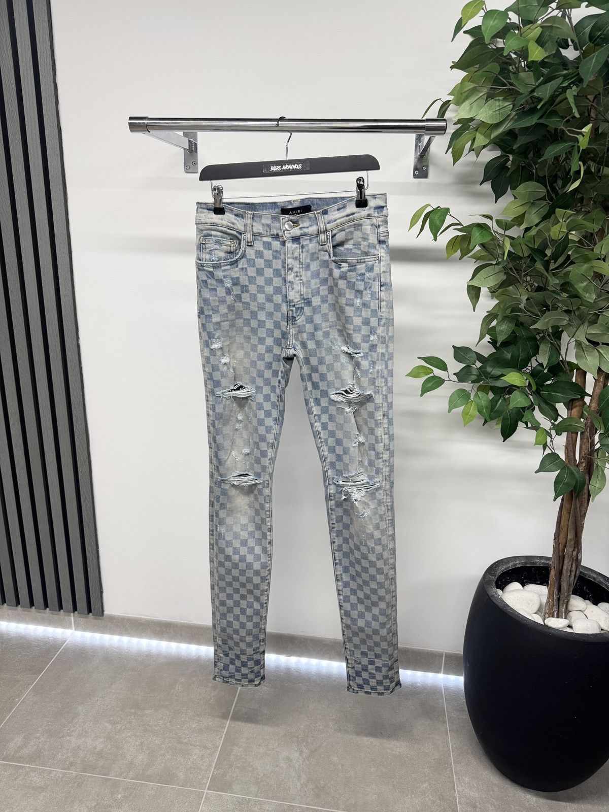 Amiri Amiri Thrasher Checkered Jeans In Blue RRP £770 Size US 31 - 1 Thumbnail