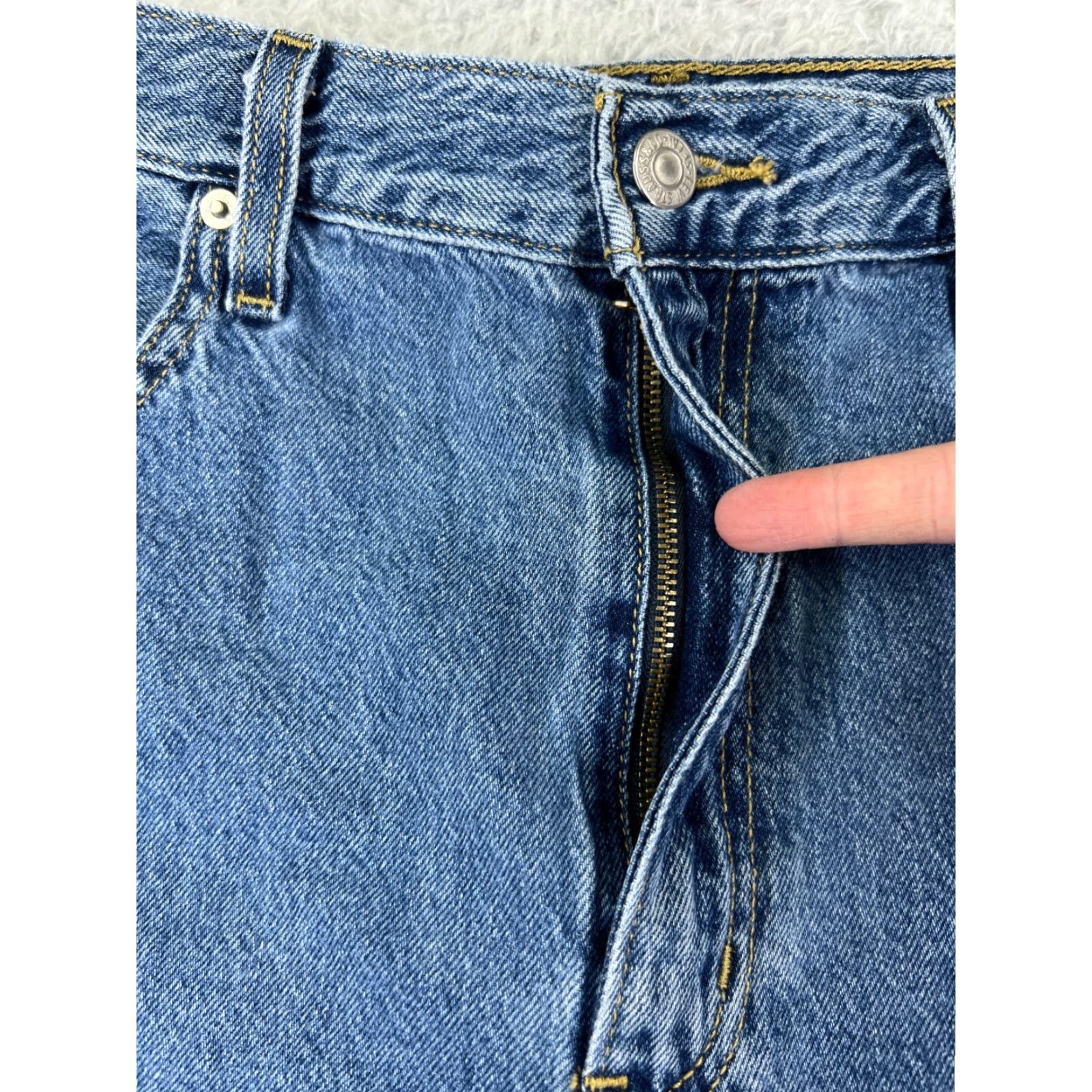 Levi's Levi's Jeans Womens 32 Blue Denim Wide-Leg High Rise Stretch Distressed Regular 5-Pocket Denim Pants Vintage No (if needed) Size 24" / US 00 / IT 34 - 5 Thumbnail