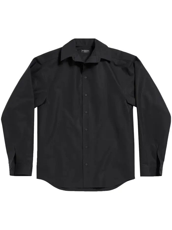 Balenciaga o1bcso1str0326 Kick Collar Shirt Large Fit in Black Size XS / US 0-2 / IT 36-38 - 1 Thumbnail