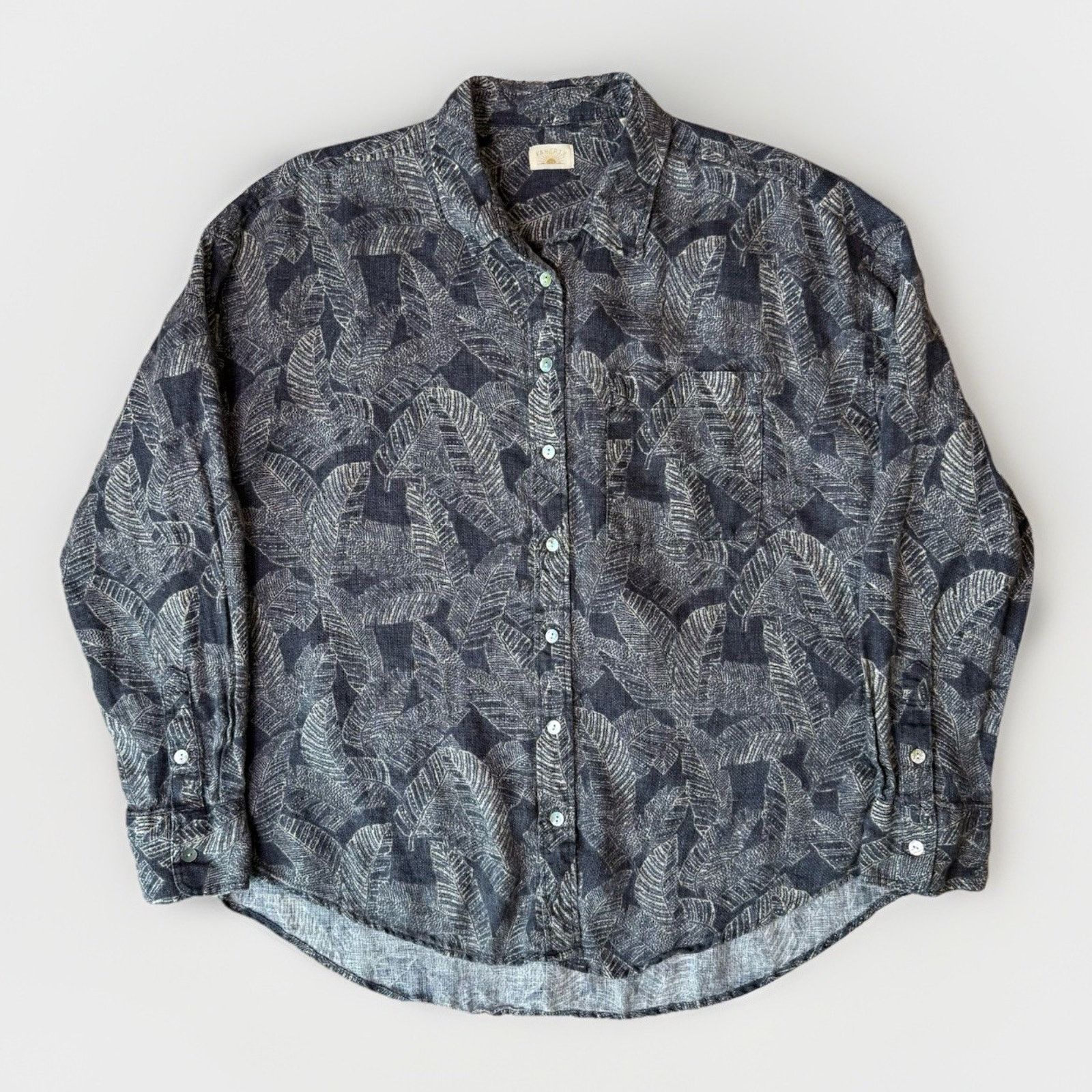 Faherty Faherty Breeze Linen Shirt Large Gray Minimalist Long Sleeve Size US L / EU 52-54 / 3 - 1 Thumbnail