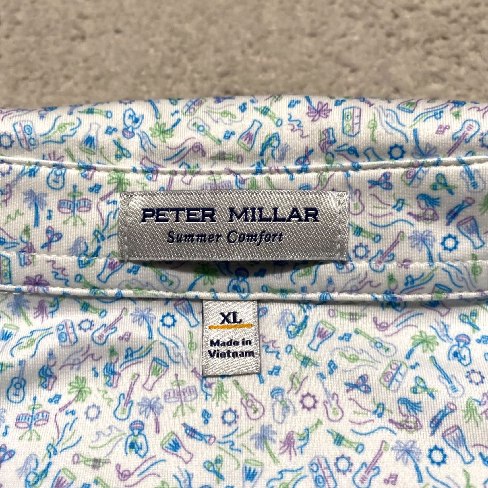 Peter Millar Peter Millar Polo Shirt Multicolor Floral Short Sleeve XL Men’s Golf Comfort Summer Breathable Lightweight Moisture Wicking Classic Golf Theme Mens Size US XL / EU 56 / 4 - 3 Thumbnail