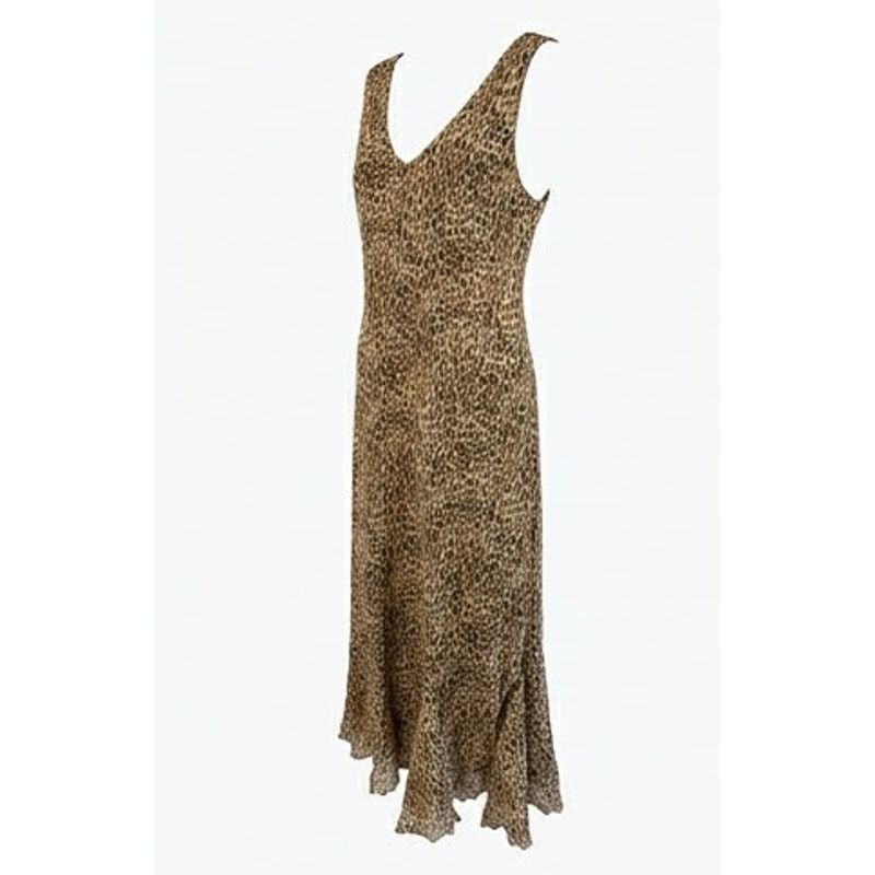 Other VINTAGE Enfocus Studio Leopard Dress Sleeveless Ruffle Small Size S / US 4 / IT 40 - 4 Thumbnail