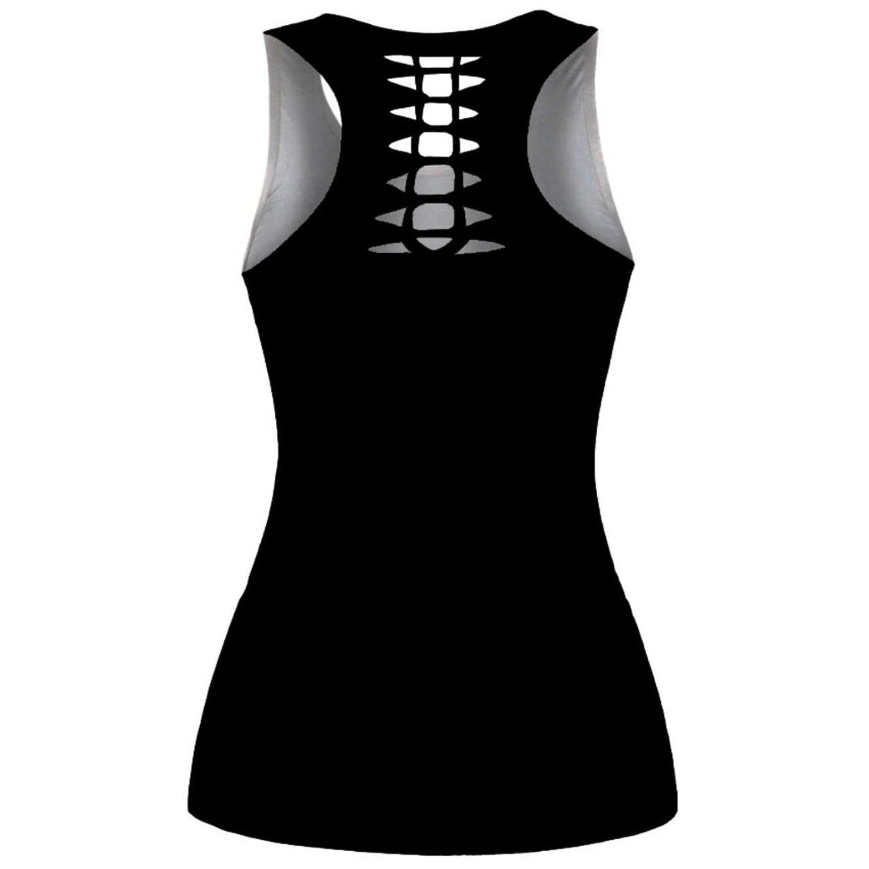 Other Women's Fire Blaze Handprint Racer Back Tank Top Black Size ONE SIZE - 2 Thumbnail