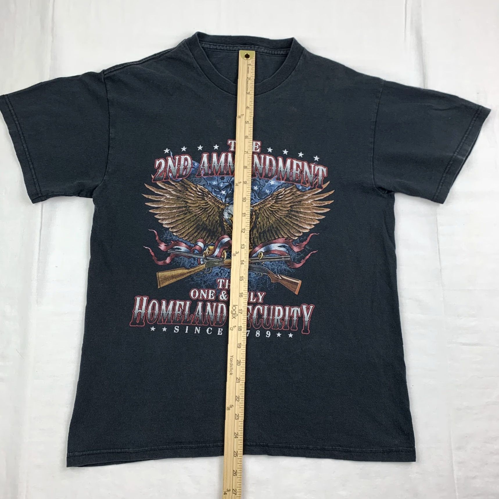 Vintage VINTAGE Second Amendment Security T Shirt Adult M Black USA 90s Mens Size US M / EU 48-50 / 2 - 5 Thumbnail