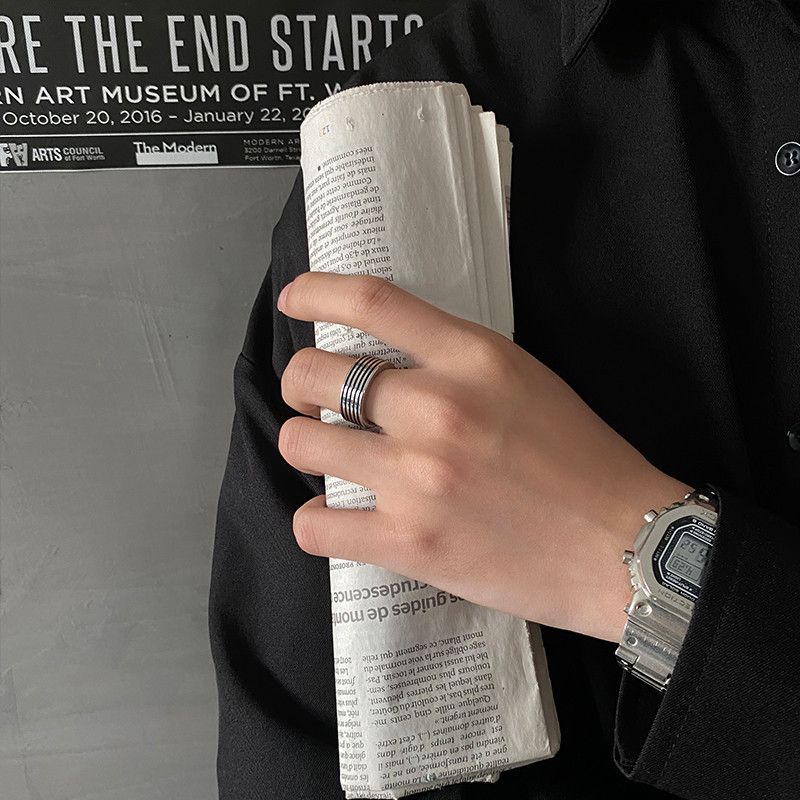 Jewelry Dark Jewelry Rings Open Size Chrome Ring (Size 7-13) Size ONE SIZE - 1 Thumbnail