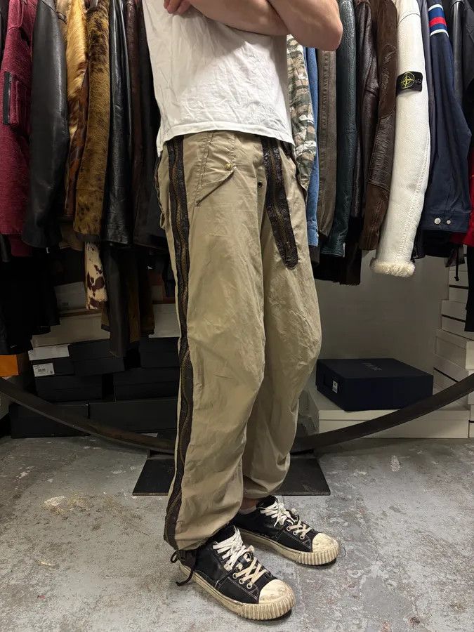 Designer × Dsquared2 × Vintage 2000s Dsquared2 Full Zip Cargo Beige Pants Size US 31 - 3 Thumbnail