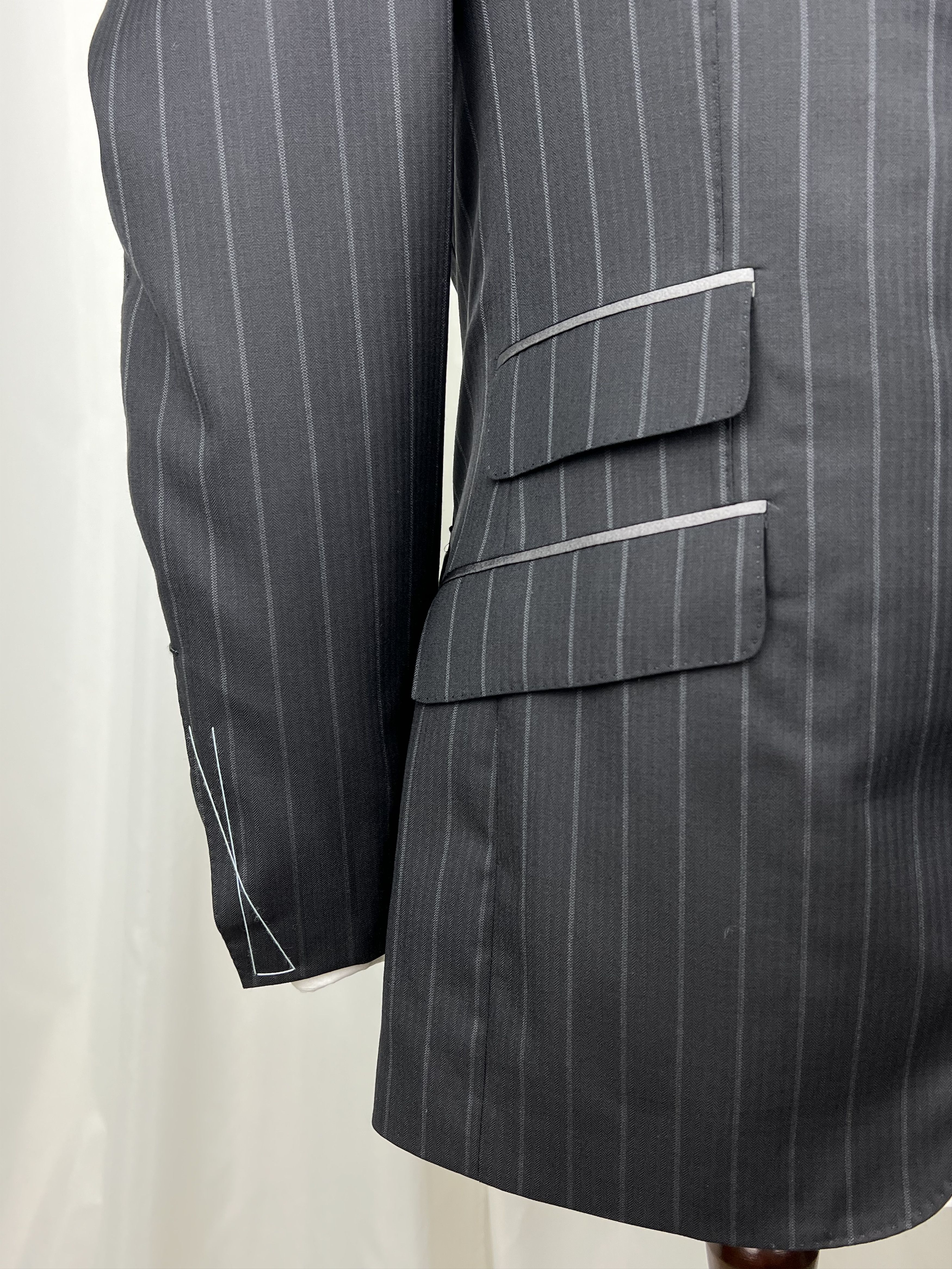 Billionaire Couture by Galasso Charcoal Striped 2-Piece Wool Suit Size 36R - 9 Thumbnail