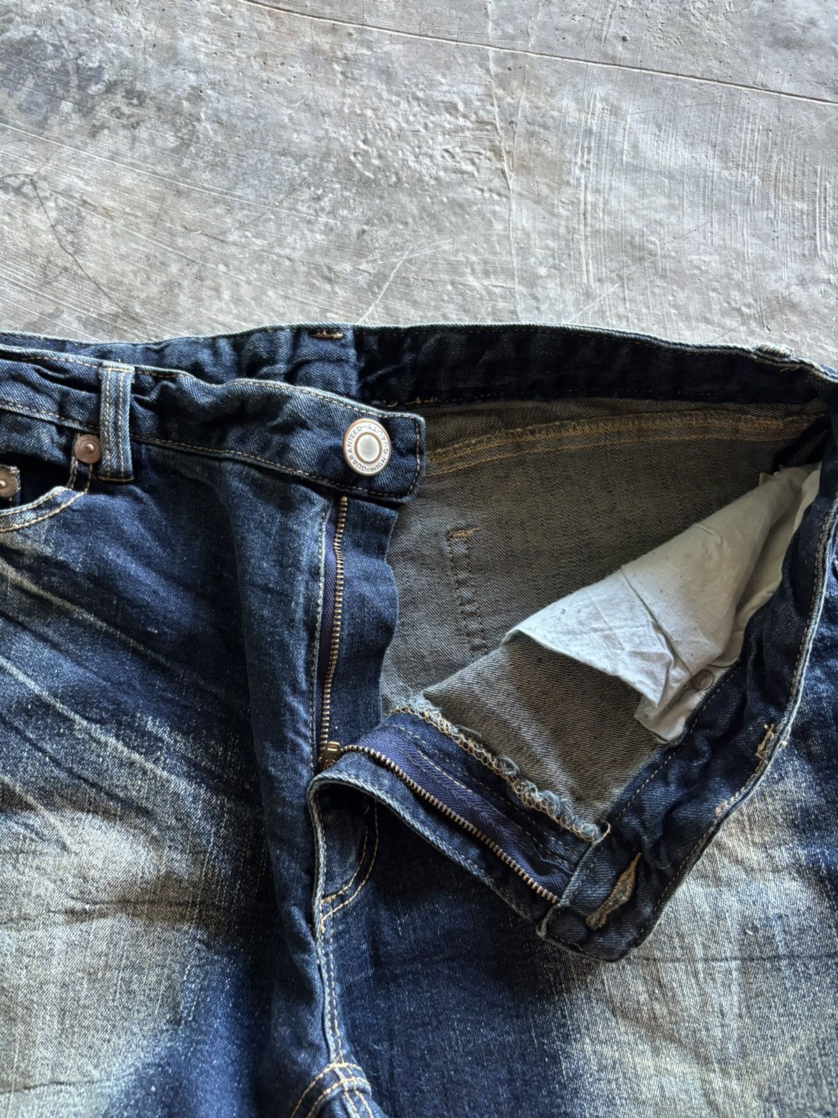 If Six Was Nine SU PU RE flare japanese jeans sick faded whiskered goth punk Size US 34 / EU 50 - 4 Thumbnail
