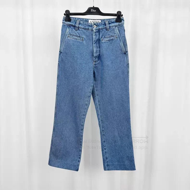 Loewe Loewe Washed Leather Patch Denim Pants Size 42" / US 20 - 1 Thumbnail