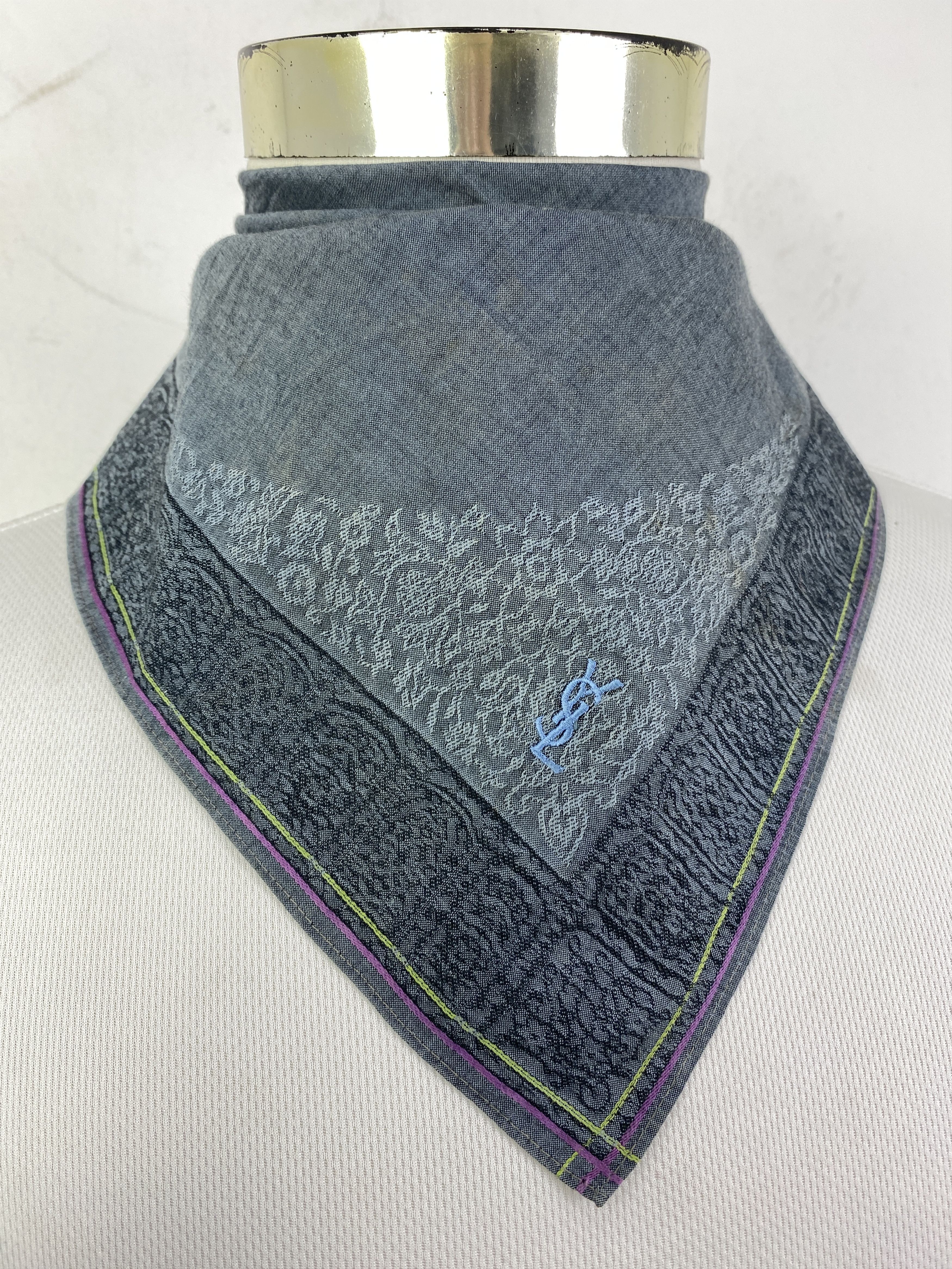 Yves Saint Laurent Yves Saint Laurent Handkerchief / Neckerchief HKC0887 Size ONE SIZE - 2 Thumbnail