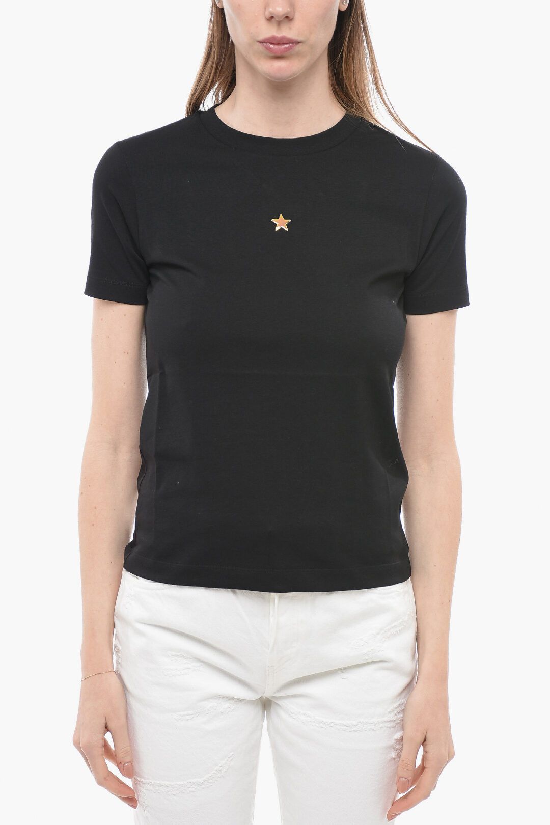 Stella McCartney og1mm0824 Crew Neck T-Shirt in Black Size XS / US 0-2 / IT 36-38 - 1 Thumbnail