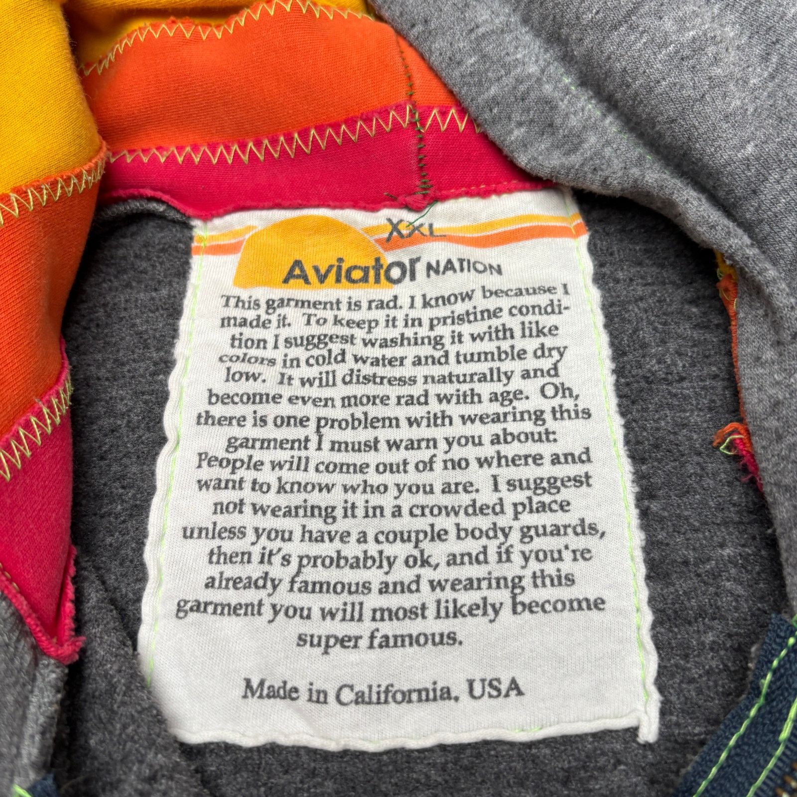 Aviator Nation Aviator Nation Signature Rainbow Full Zip Hoodie 2XL Rare Size US XXL / EU 58 / 5 - 4 Thumbnail