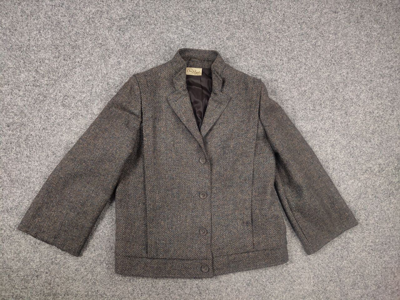 Harris Tweed Clan Royal Vintage 80's Tweed Wool Suit Blazer jacket Skirt Size L / US 10 / IT 46 - 2 Thumbnail