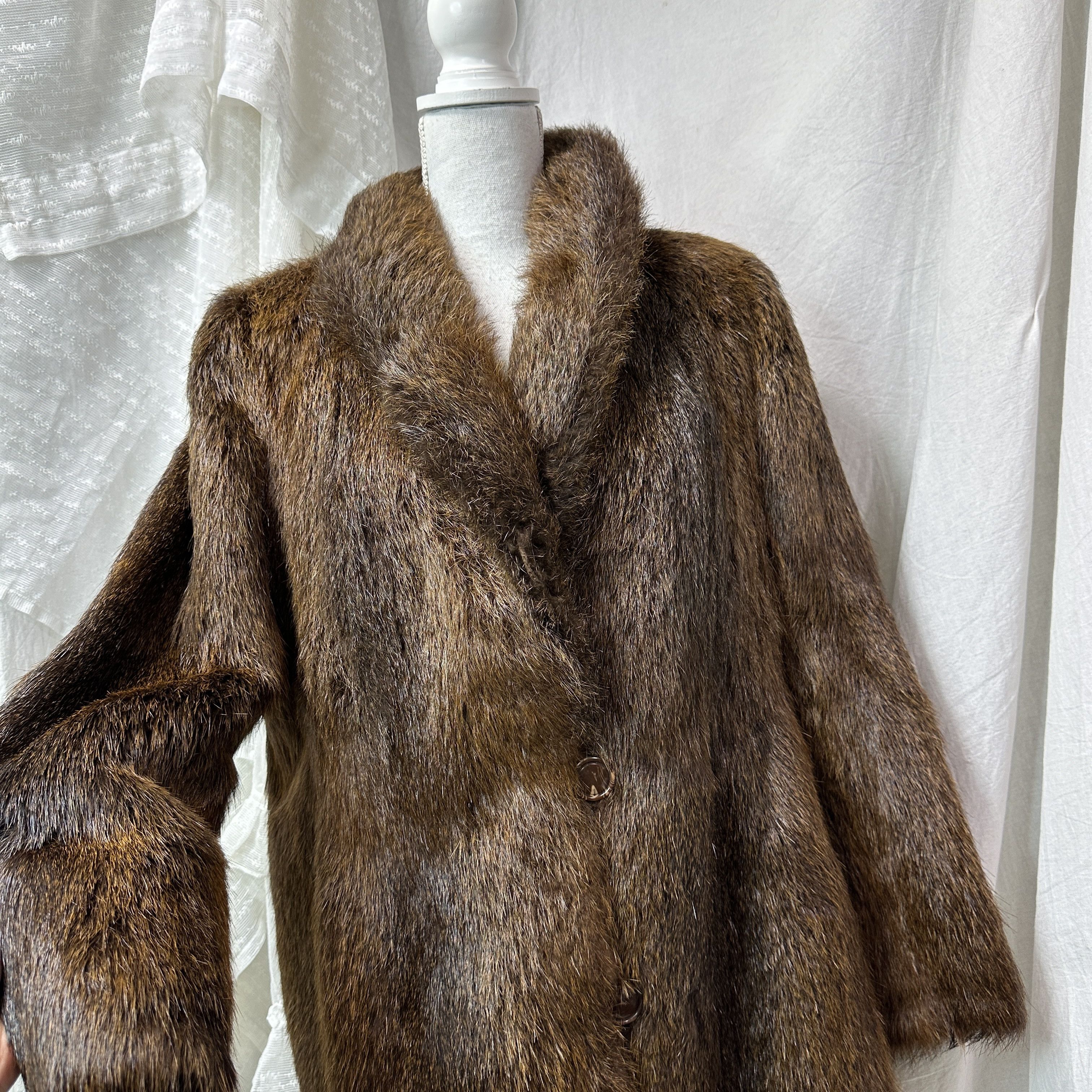 Vintage Vintage Old Money Classy Nutria Real Fur Coat 90s Size M / US 6-8 / IT 42-44 - 9 Thumbnail