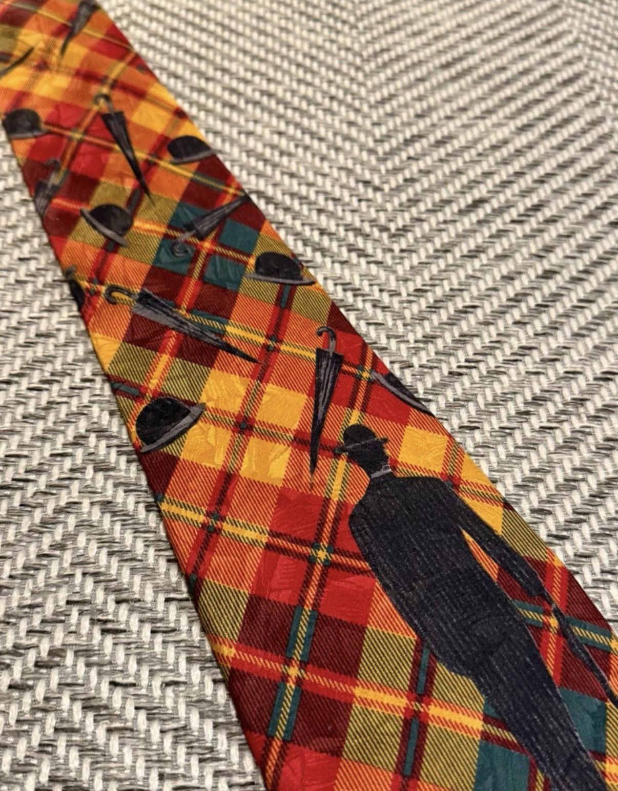 Jean Paul Gaultier Jean Paul Gaultier Plaid Figure & Umbrella Handle Tie K24 Size ONE SIZE - 2 Thumbnail
