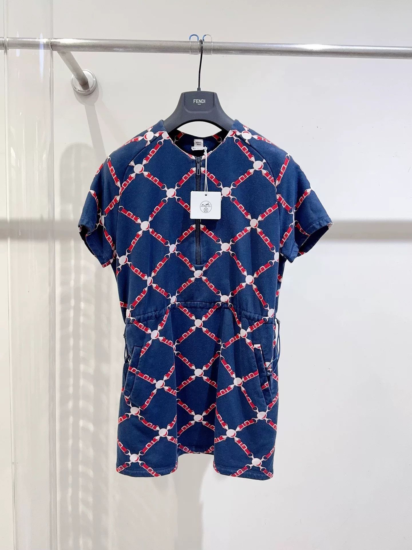 Hermes Hermes Dark Blue Short Sleeve Dress Size US 36 / EU 52 - 1 Thumbnail