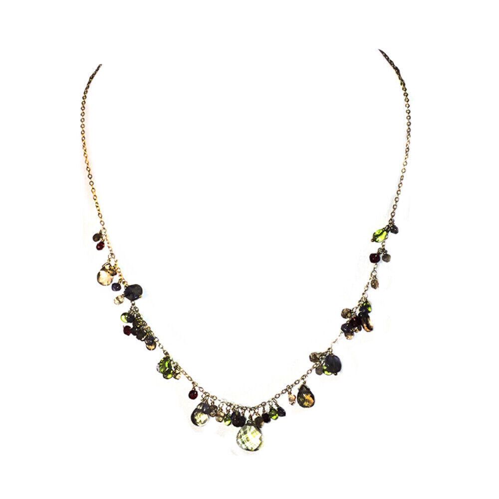 Sterling Silver Contemporary Sterling Silver Faceted Gemstone Bead Necklace Size ONE SIZE - 2 Thumbnail