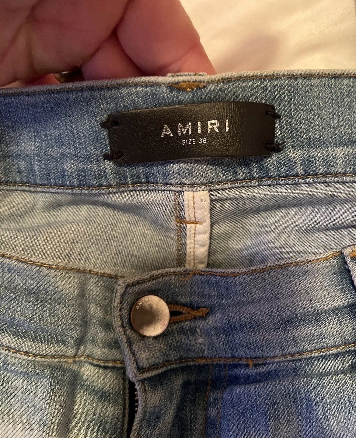 Amiri Amiri OG Blue Broken Track Jeans (sz 38) Size US 38 / EU 54 - 7 Thumbnail