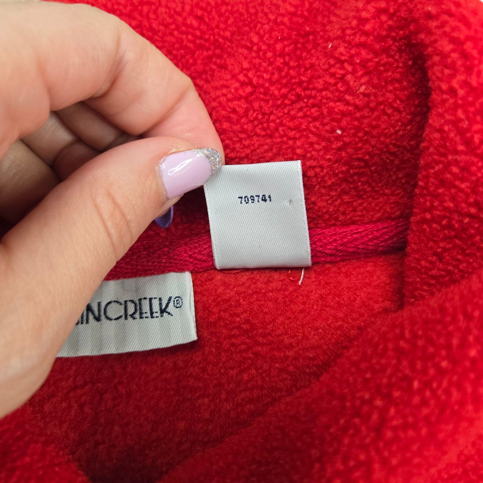 Cabin Creek Y2K Cherry Red Button Down Fleece Jacket Size Medium Size M / US 6-8 / IT 42-44 - 8 Thumbnail