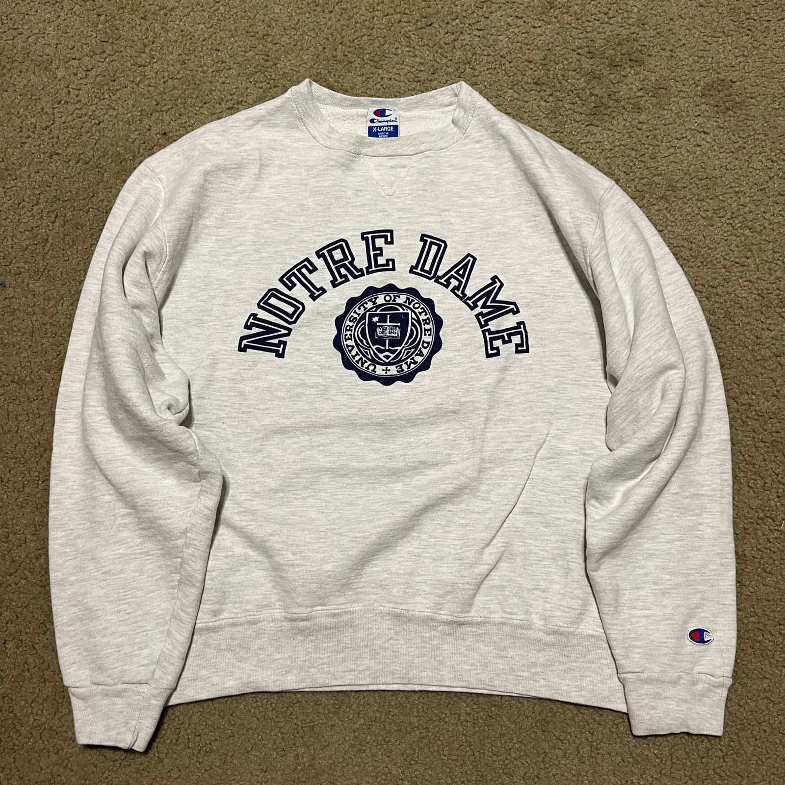 Champion Y2K Notre Dame Champion Reverse Weave Grey Crewneck XL Size US XL / EU 56 / 4 - 1 Thumbnail