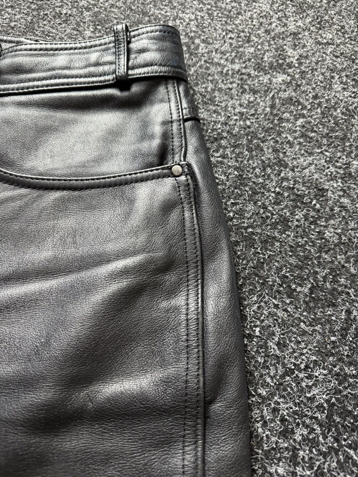 Genuine Leather Leather Biker MOTO Rock Punk Opium Chrome Style Pants Black Size US 31 - 9 Thumbnail