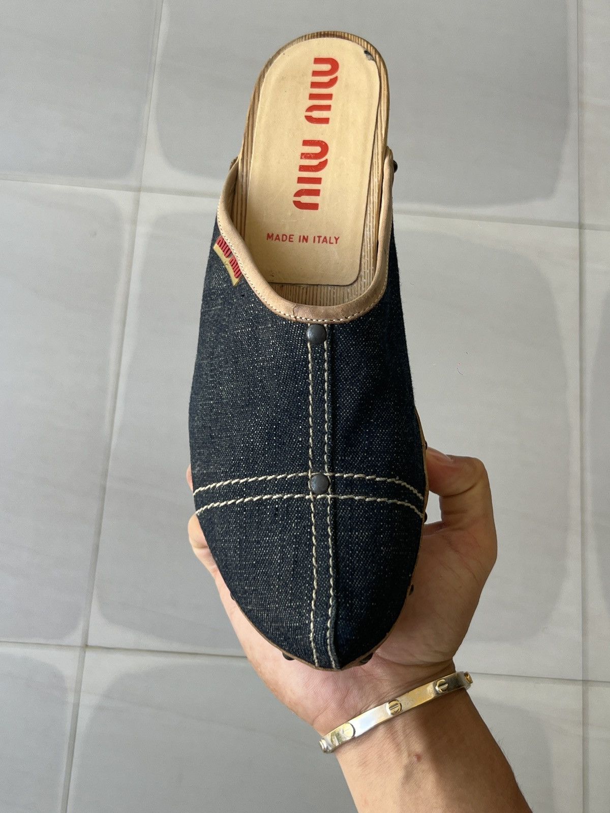 Miu Miu 1990s Miu Miu denim clogs Size US 8 / IT 38 - 13 Thumbnail