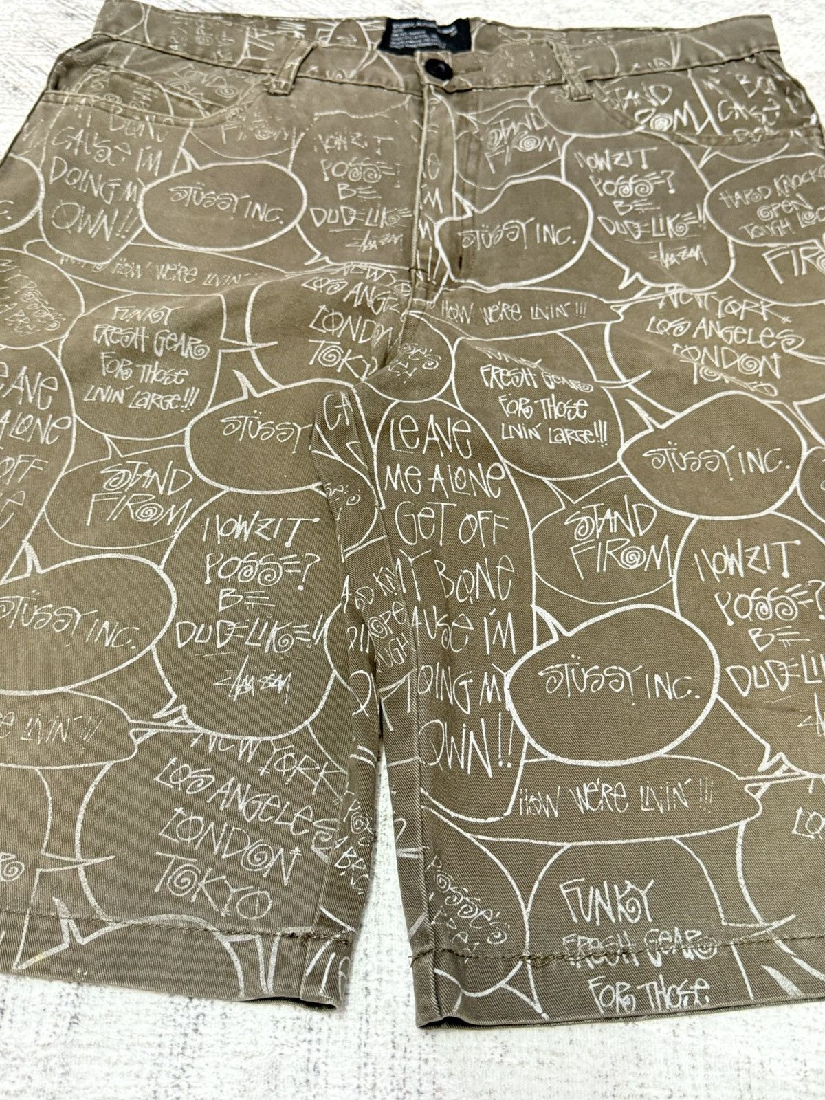 Stussy Extremely Rare Vintage 90s Stussy Speech Bubbles Loose Short Size US 32 / EU 48 - 9 Thumbnail