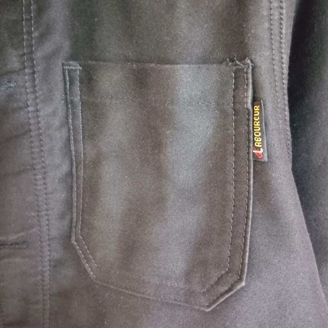 Vintage LE LABOUREUR Jacket French Moleskin Size 40 Black Men Made in France Size US XXS / EU 40 - 4 Thumbnail
