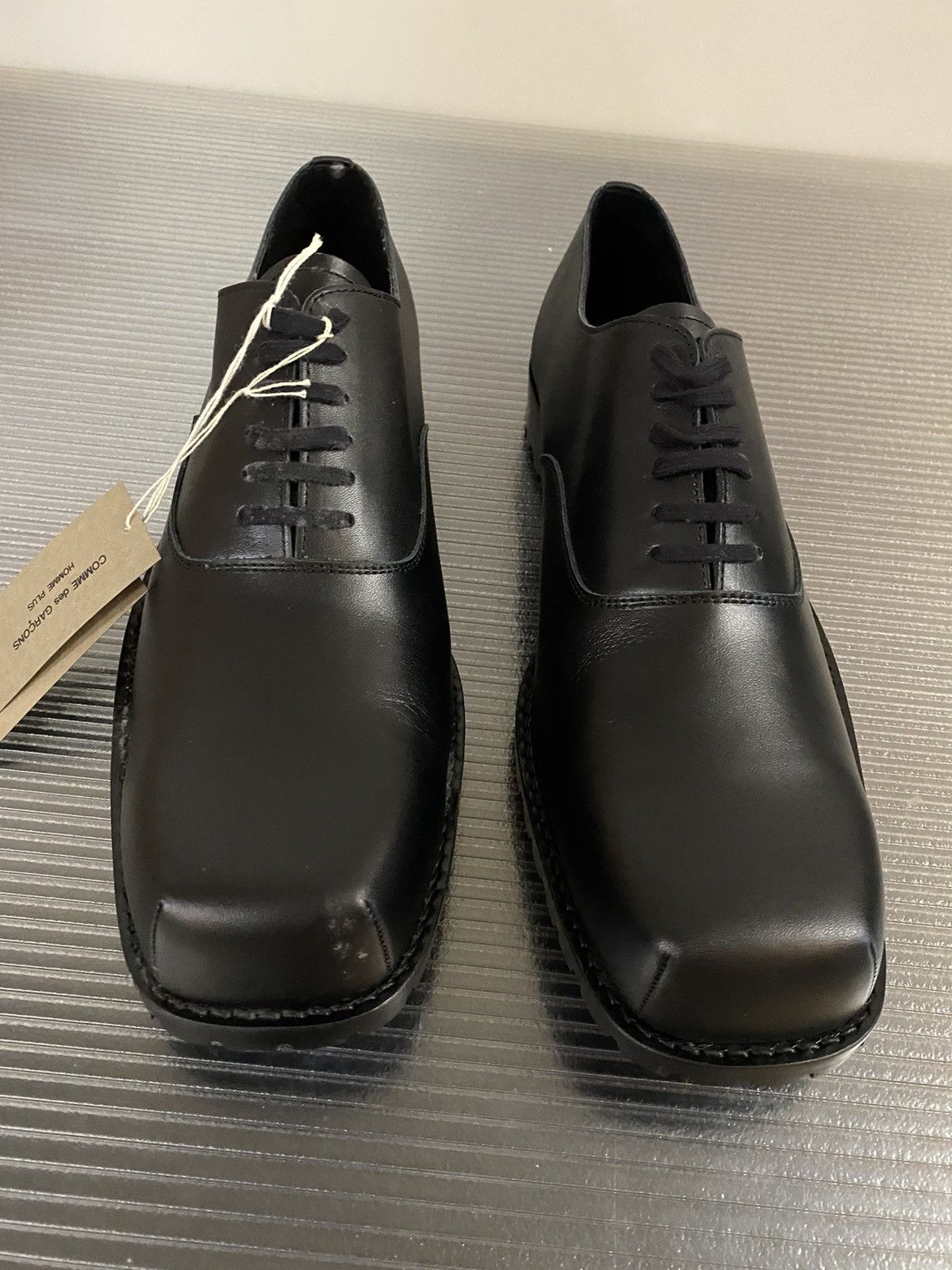 Pre-owned Comme Des Garçons Homme Deux Cdghp Black Calf Commando Sole Oxfords 10 28 Nib Shoes