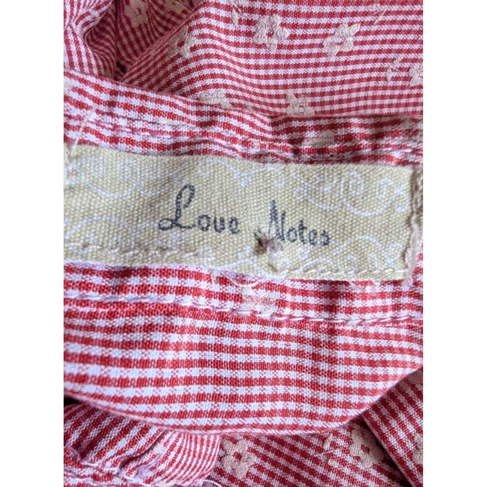 Vintage Love Notes Button-Up Shirt Sleeveless Red Gingham Floral Embroidered Ruffle Small Womens Casual Shirts Size S / US 4 / IT 40 - 7 Thumbnail