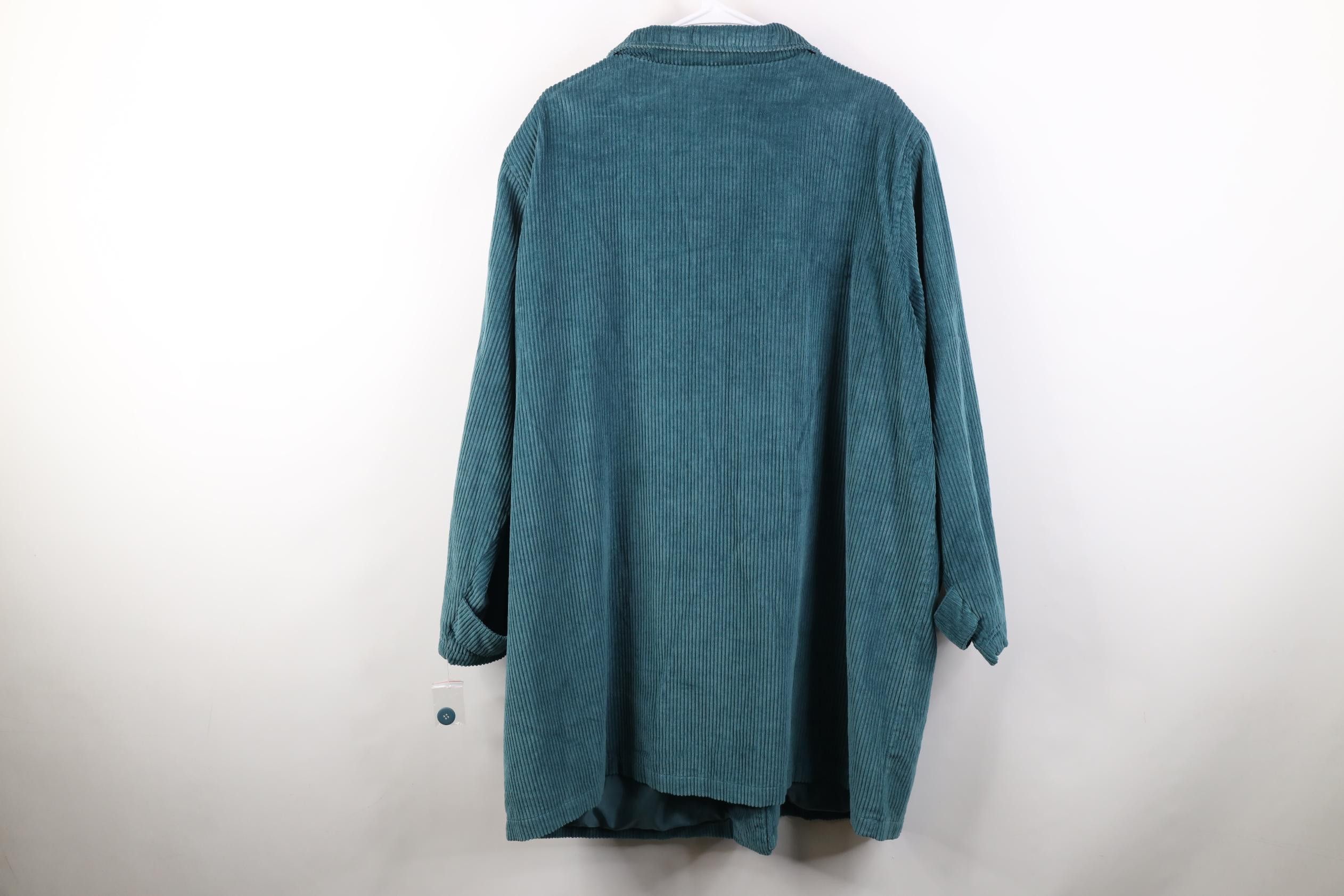Vintage Deadstock Vintage 90s Streetwear Chore Jacket Teal Green Size XXL / US 16-18 / IT 52-54 - 9 Thumbnail
