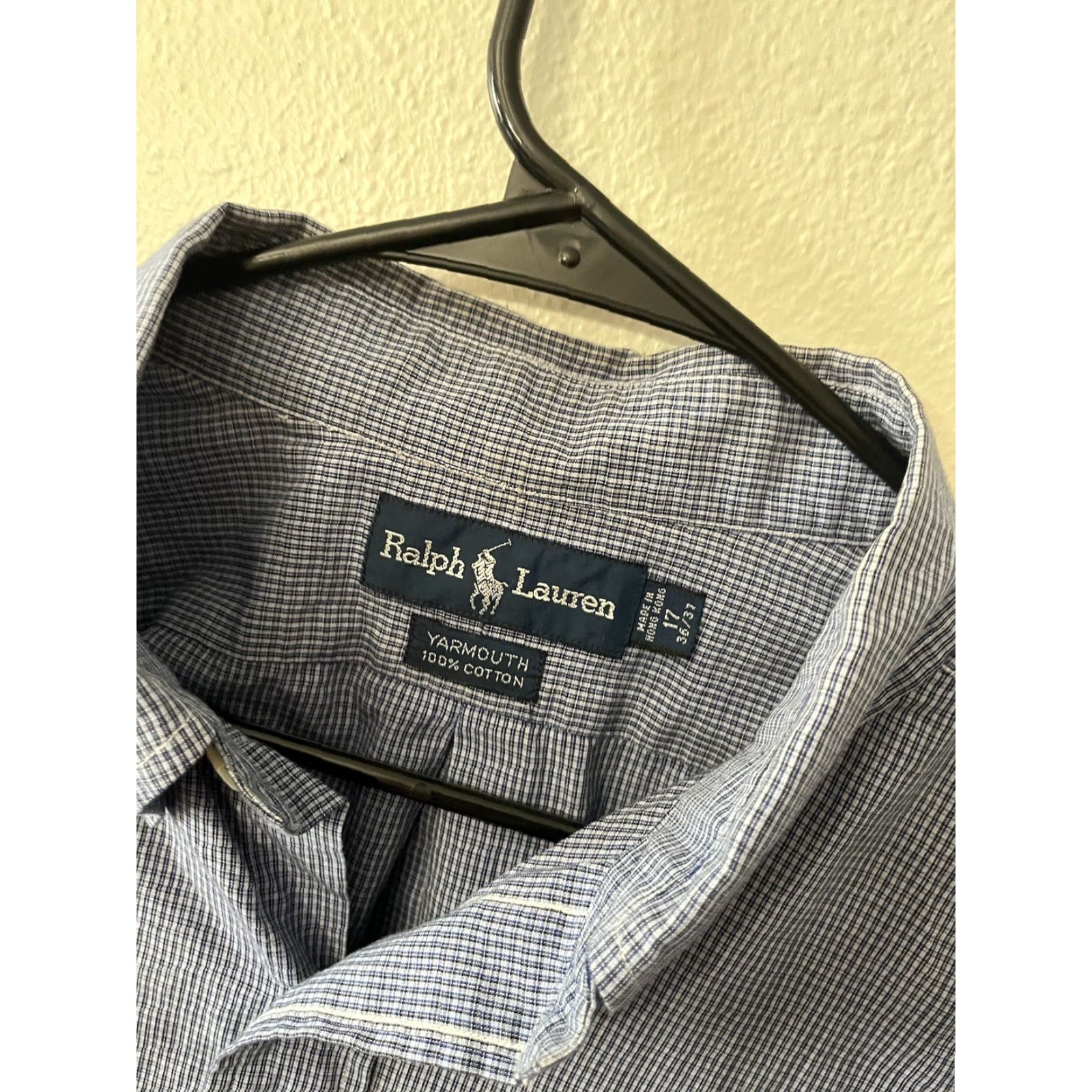 Ralph Lauren Ralph Lauren Shirt Adult 17 Button Down Long Sleeve Blue Plaid Yarmouth Mens Size US XL / EU 56 / 4 - 4 Thumbnail