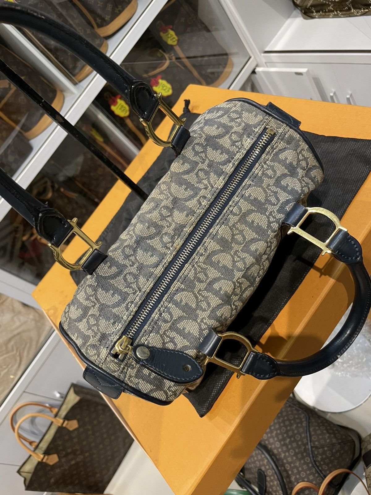 Dior AUTHENTIC CRISTIAN DIOR CANVAS BOSTON 25 HANDBAG VINTAGE Size ONE SIZE - 5 Thumbnail