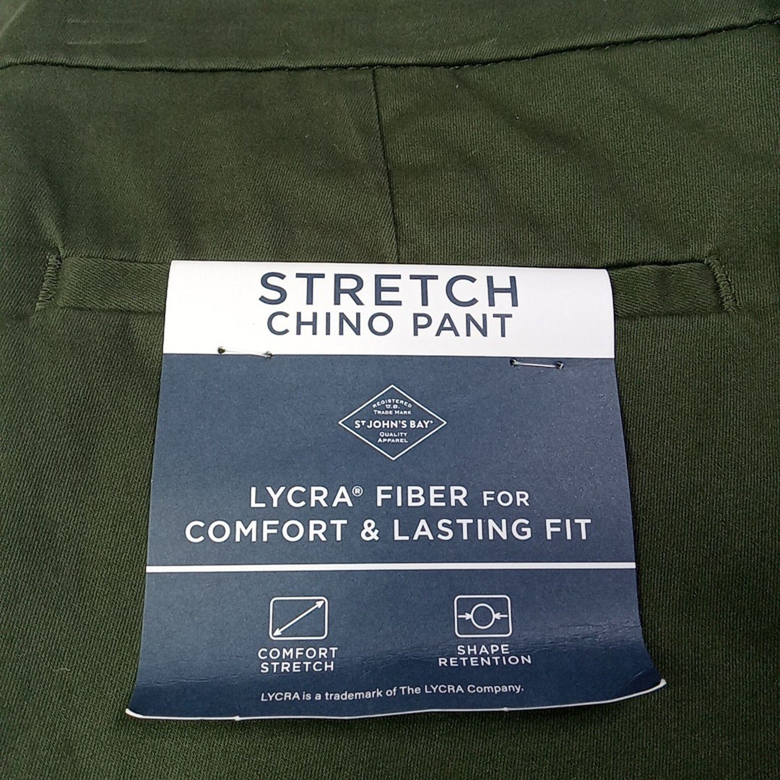 St. Johns Bay St John's Bay Stretch Chino Pants Men’s 34x34 Green Slim NEW Size US 34 / EU 50 - 2 Thumbnail