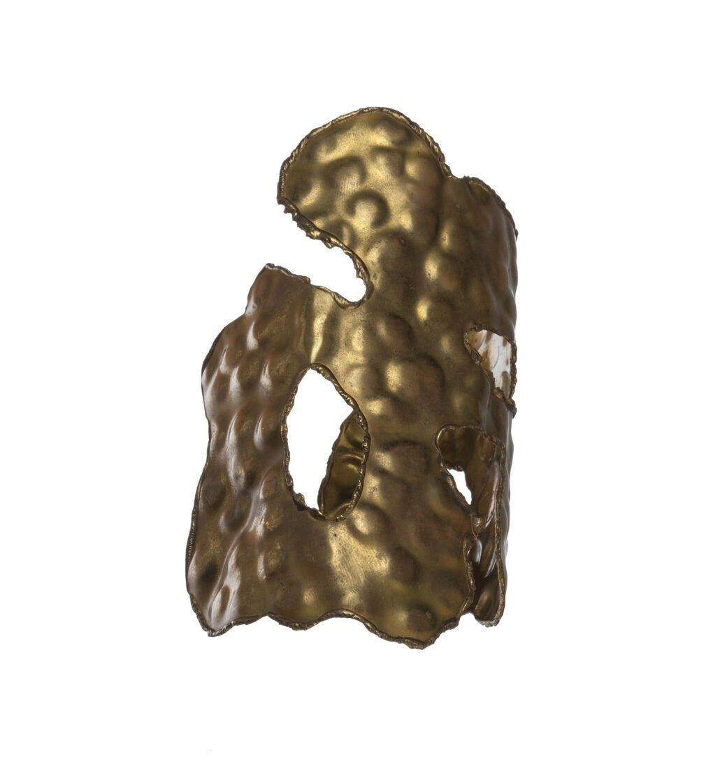 Designer Huge Brutalist Brass Handmade Statement Cuff Bracelet Size ONE SIZE - 1 Thumbnail