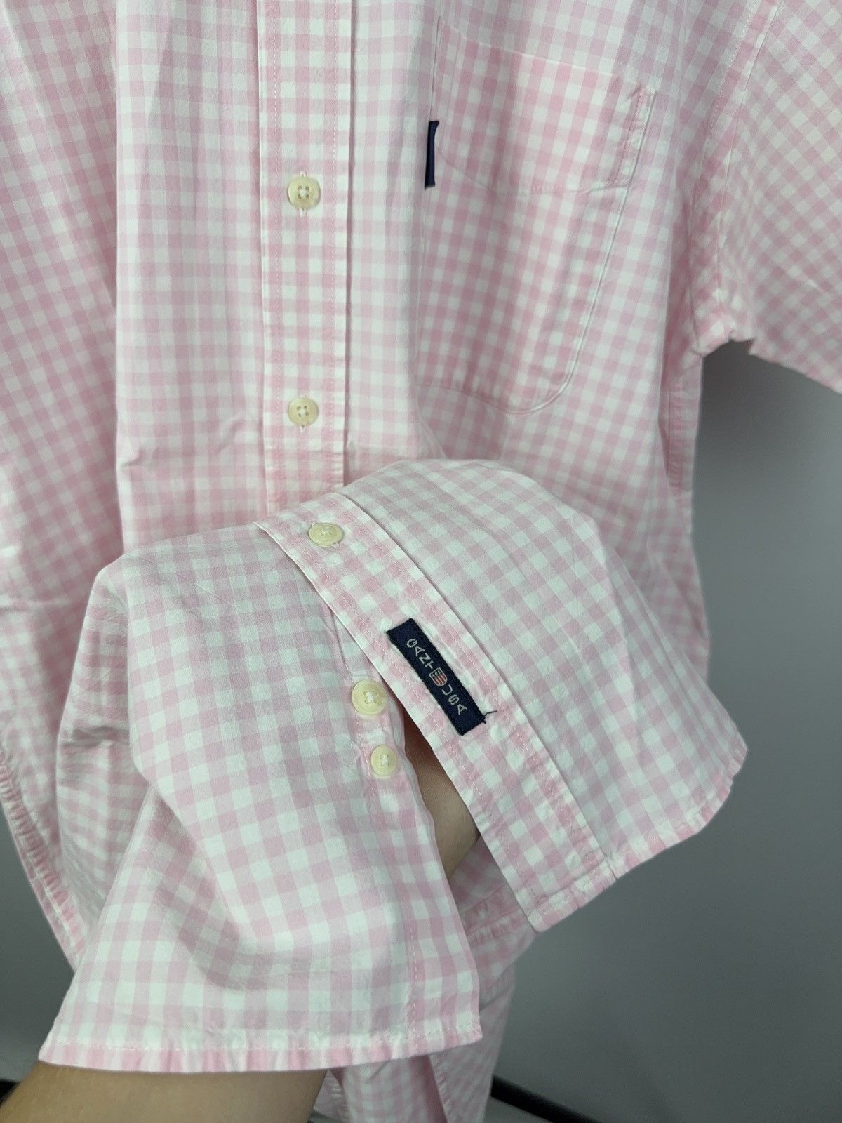 Gant Vintage Luxury GANT Short Sleeve Pink Gingham Check Shirt Size US L / EU 52-54 / 3 - 5 Thumbnail