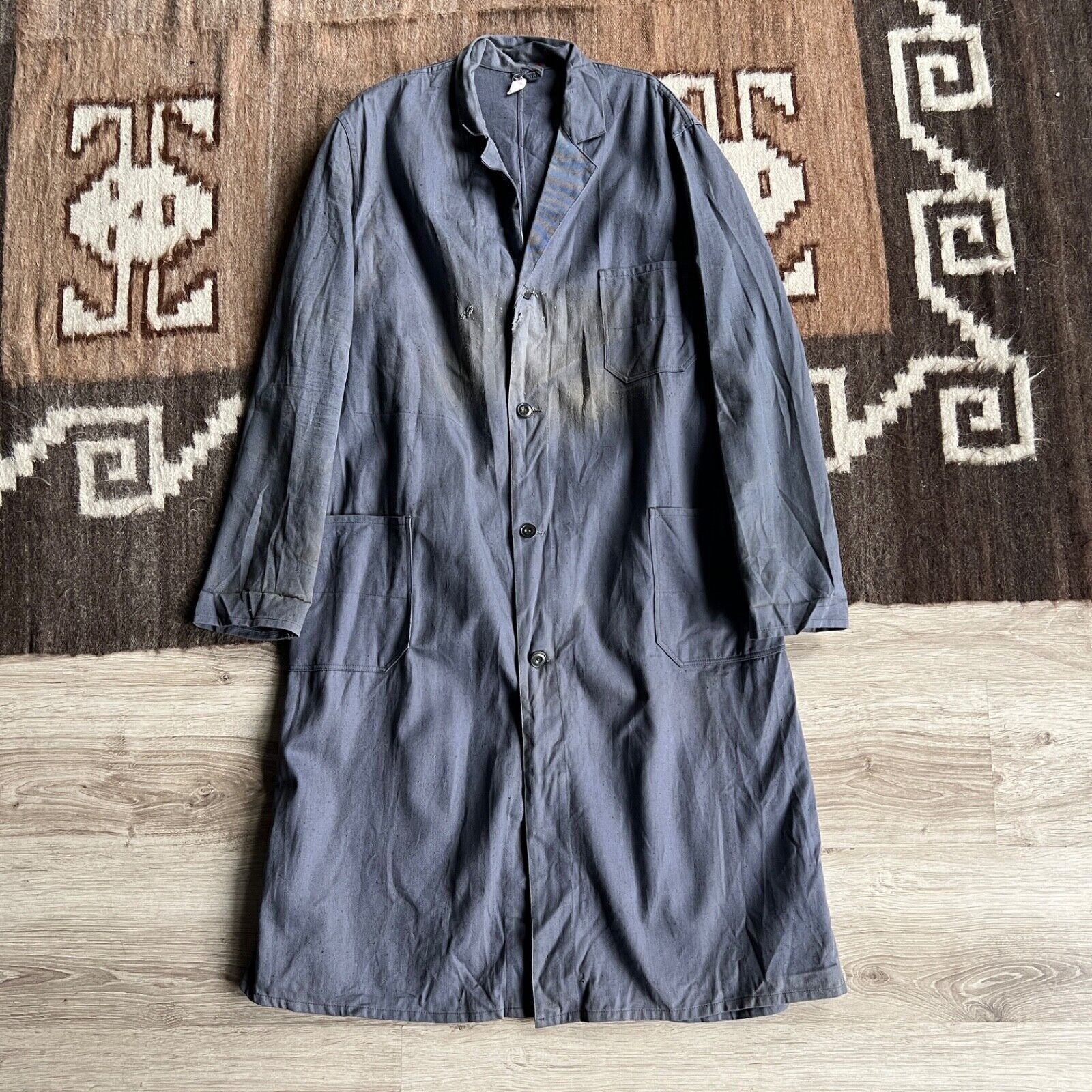 Le Laboureur Vintage French Workwear Distresed Chore Utility Jacket 8838A Size US L / EU 52-54 / 3 - 1 Thumbnail
