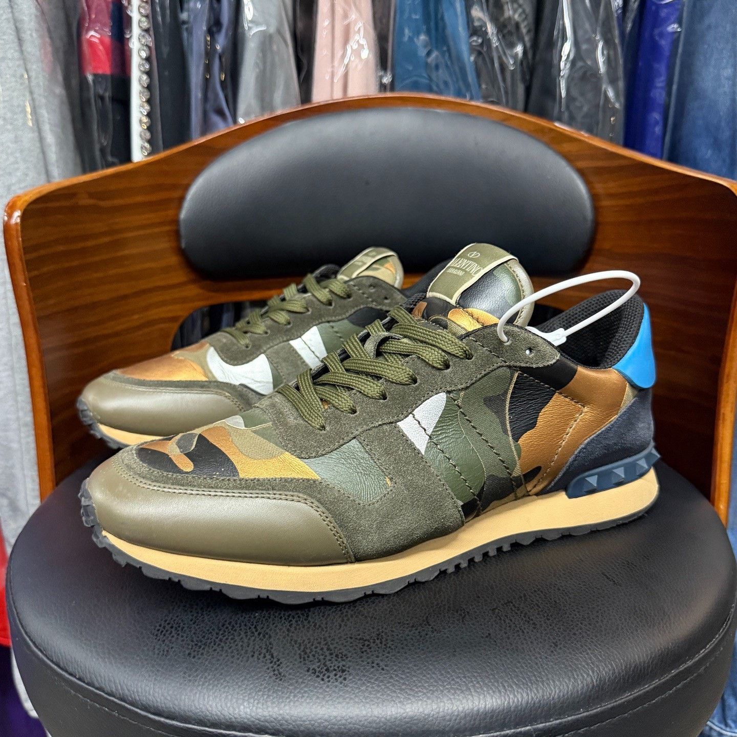 Valentino Valentino Camo Green Lowtop Sneakers 10 Men Size US 10 / EU 43 - 1 Thumbnail