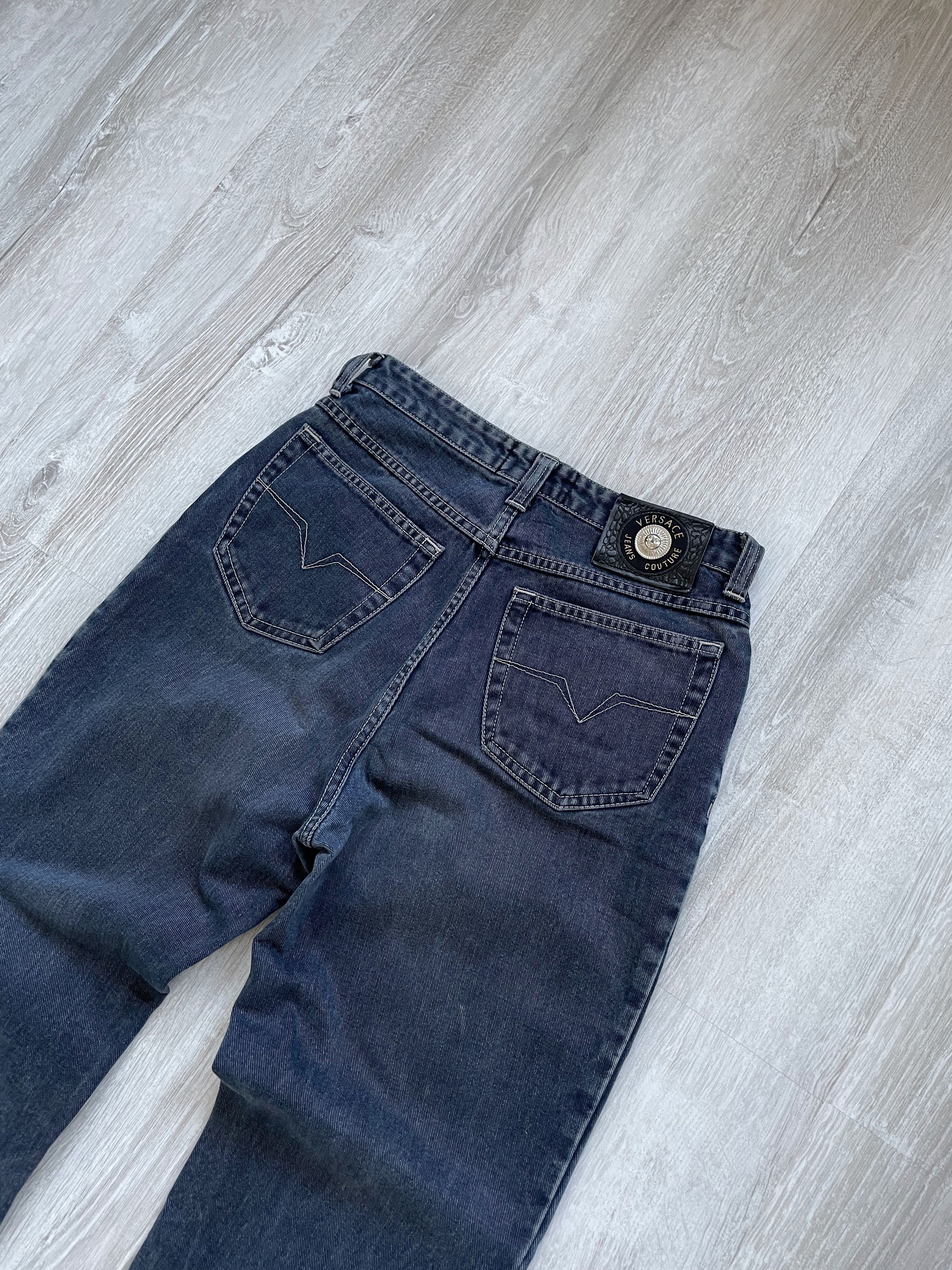 Versace Vintage 90s Versace Jeans Couture Blue Denim Made in Italy Size 28" / US 6 / IT 42 - 2 Thumbnail