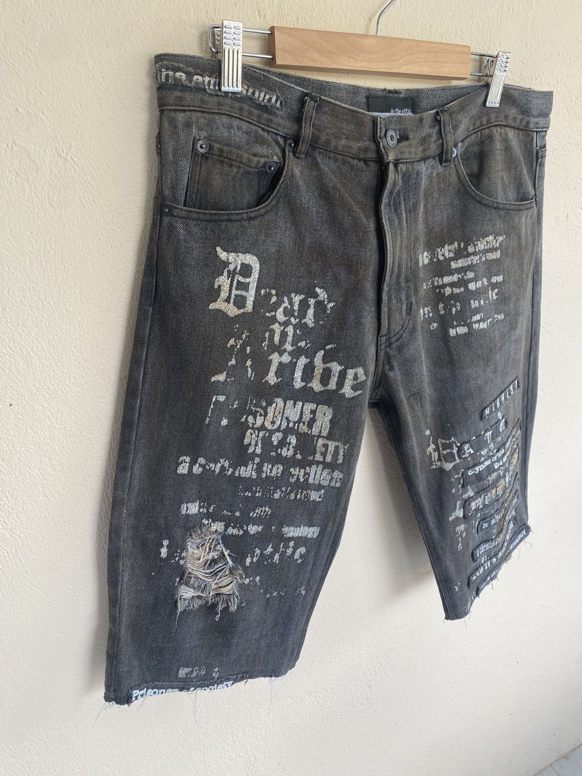 In The Attic IntheAttoc Rusty Punk Distressed Short Denim Size US 32 / EU 48 - 4 Thumbnail