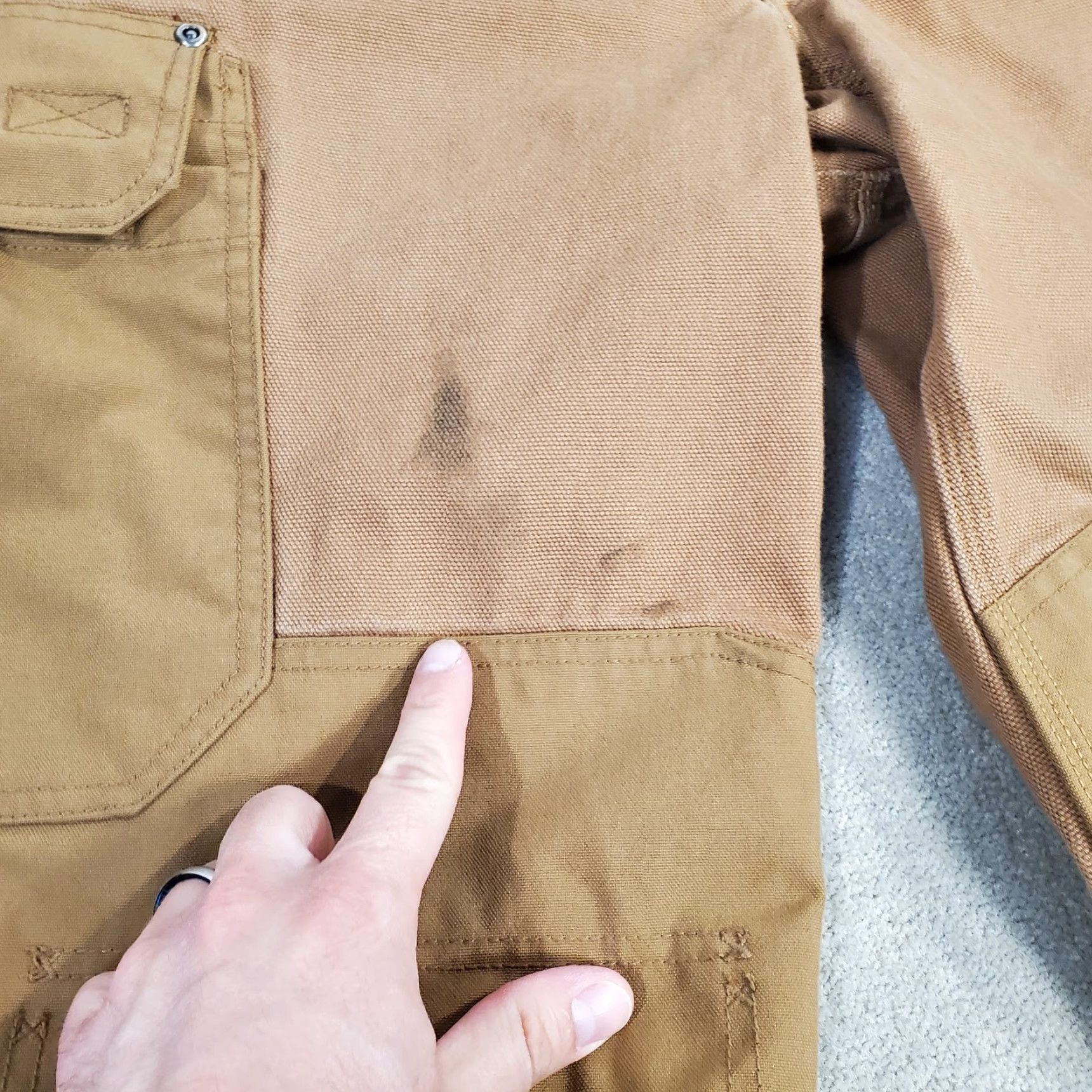 Doublet Duluth Cargo Pants Mens 36x34 Brown Canvas Work Pants Regular Inseam 34 Cargo Pockets Logo 95209 Size US 36 / EU 52 - 3 Thumbnail