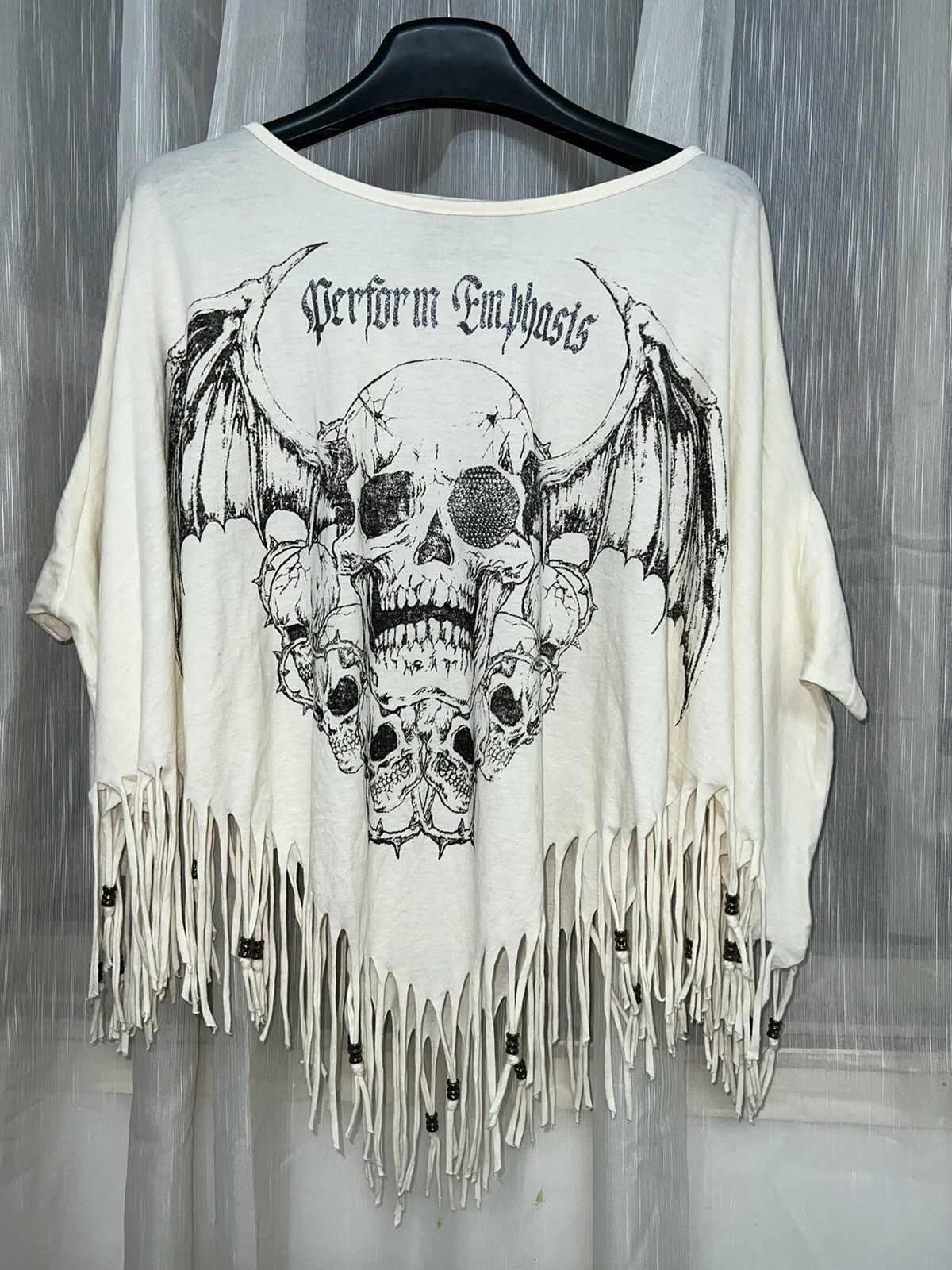 If Six Was Nine Oggetto poncho skull top ☠️🖤 Size ONE SIZE - 8 Thumbnail